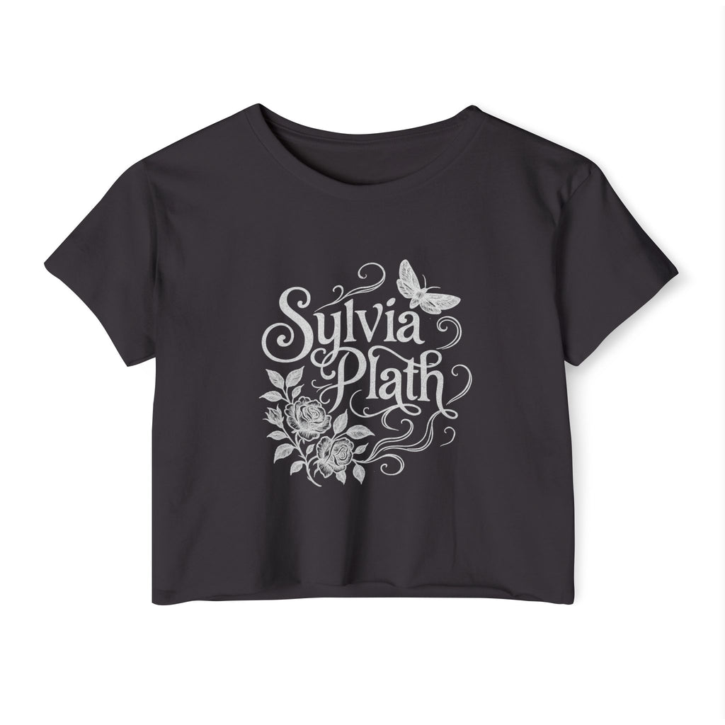 Sylvia Plath Floral Crop Top — Women's Festival Graphic Tee
