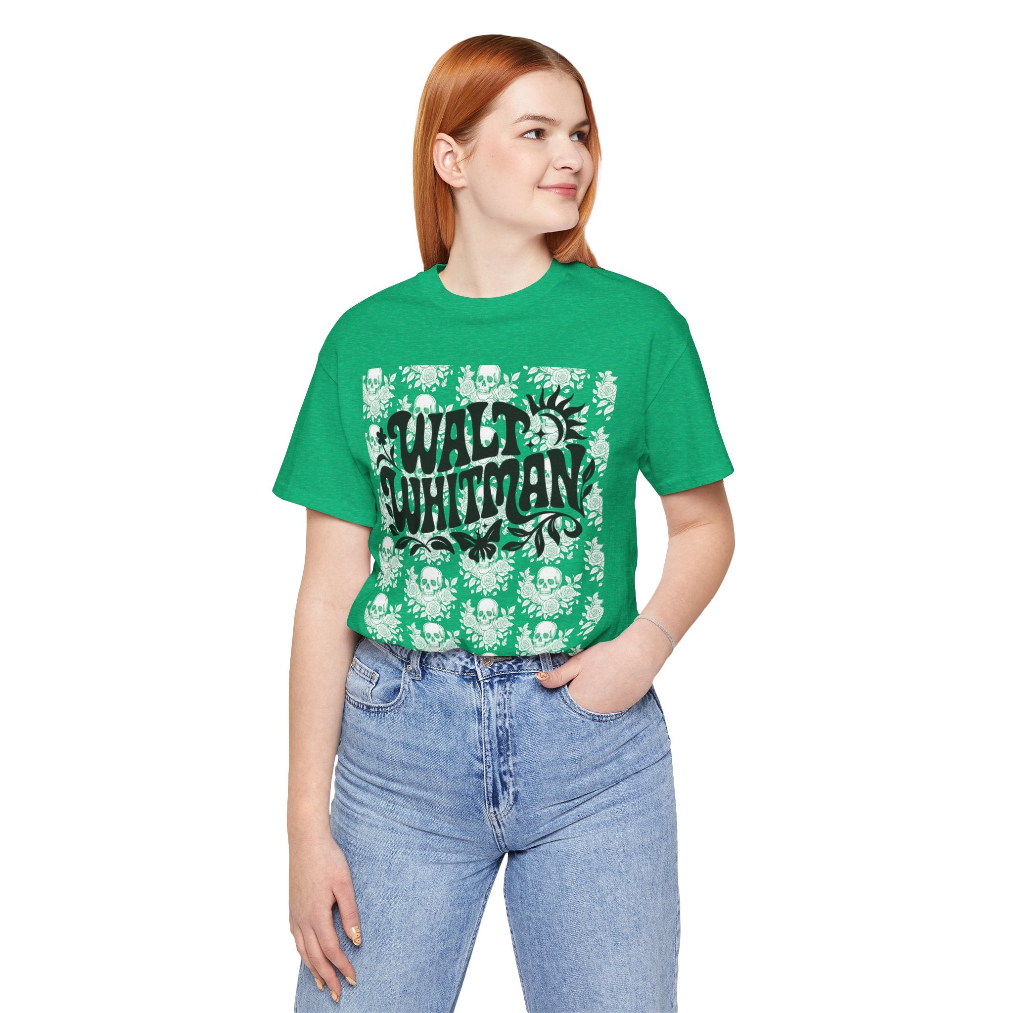 Walt Whitman Psychedelic Skulls Band Logo (white ink variant) - Vintage Graphic T-Shirt