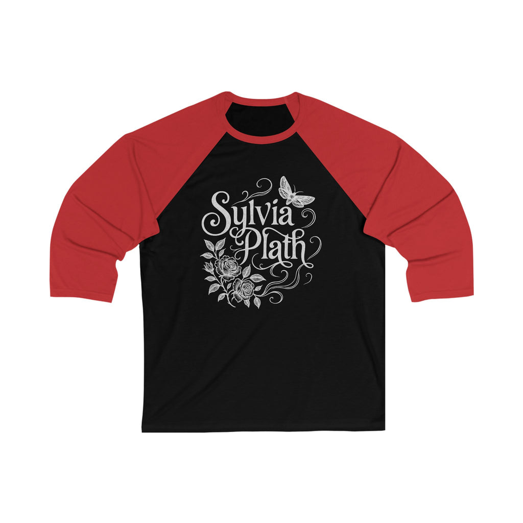 Sylvia Plath Floral Baseball Tee