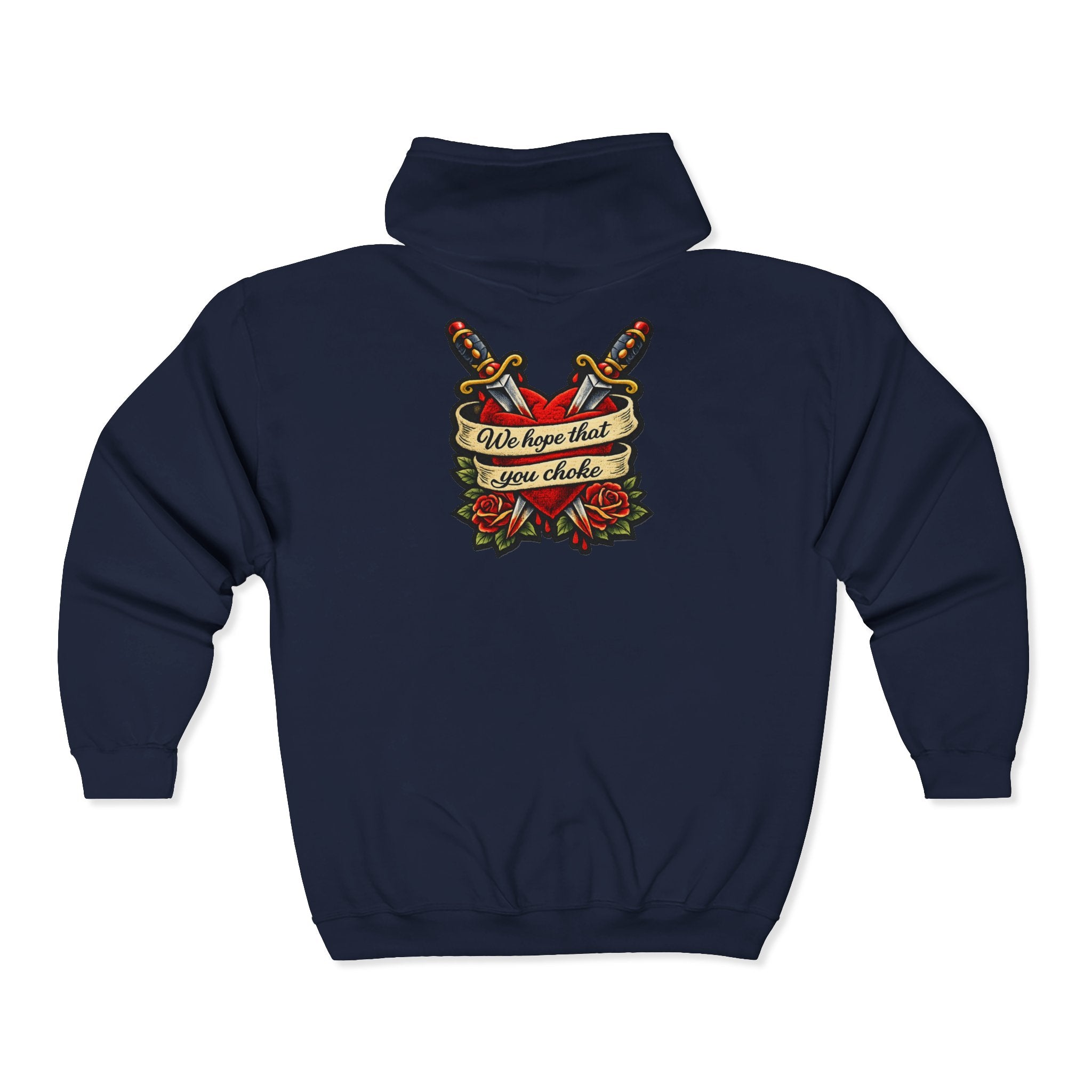 Skull & Roses Zip Hoodie —we hope that you choke