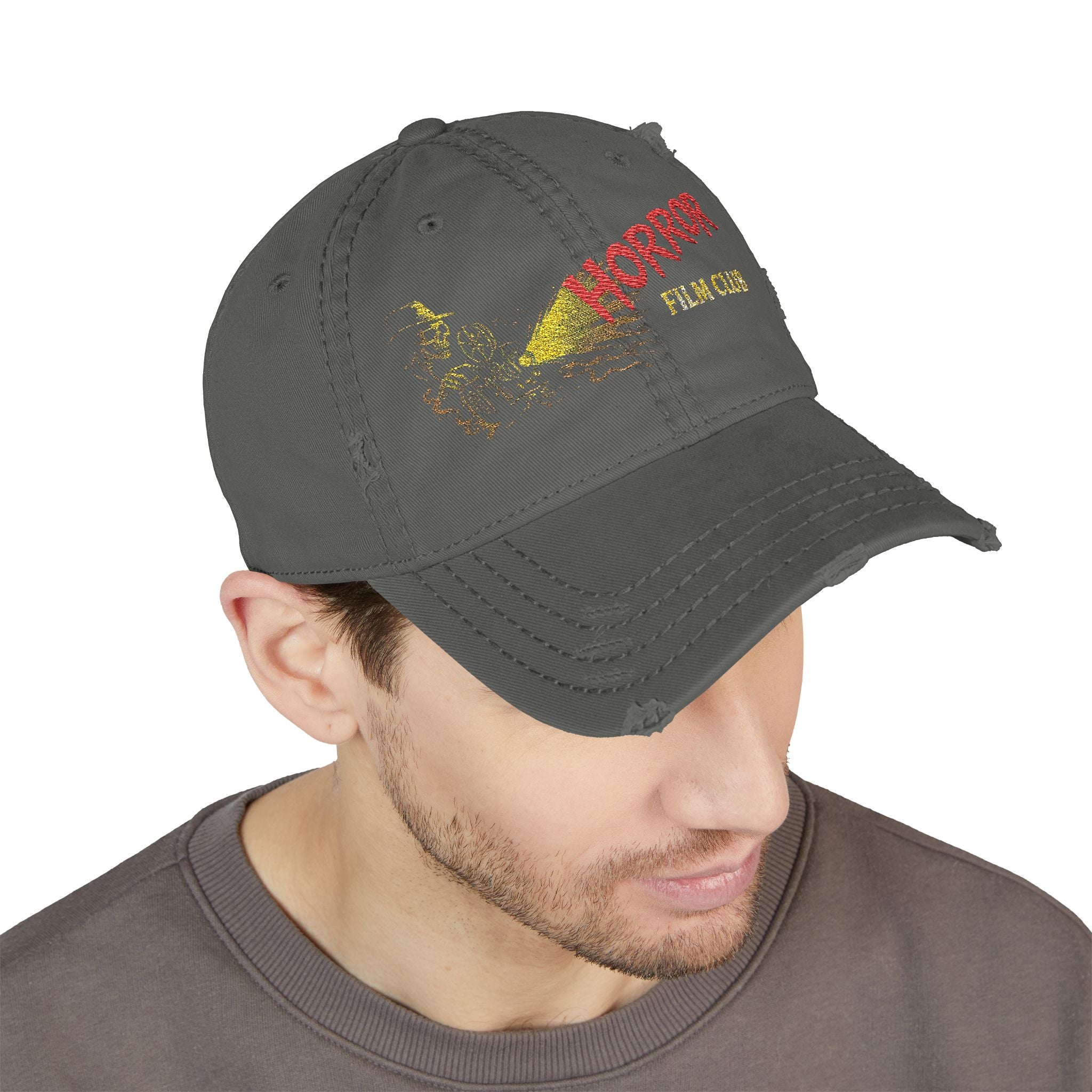 Horror Film Club Distressed Embroidered Dad Hat