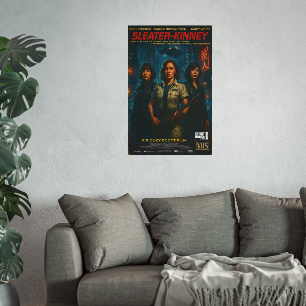 Poster Print - Sleater-Kinney Grind House Inspired, Unique Gift for Film Lovers and Home Aesthetic