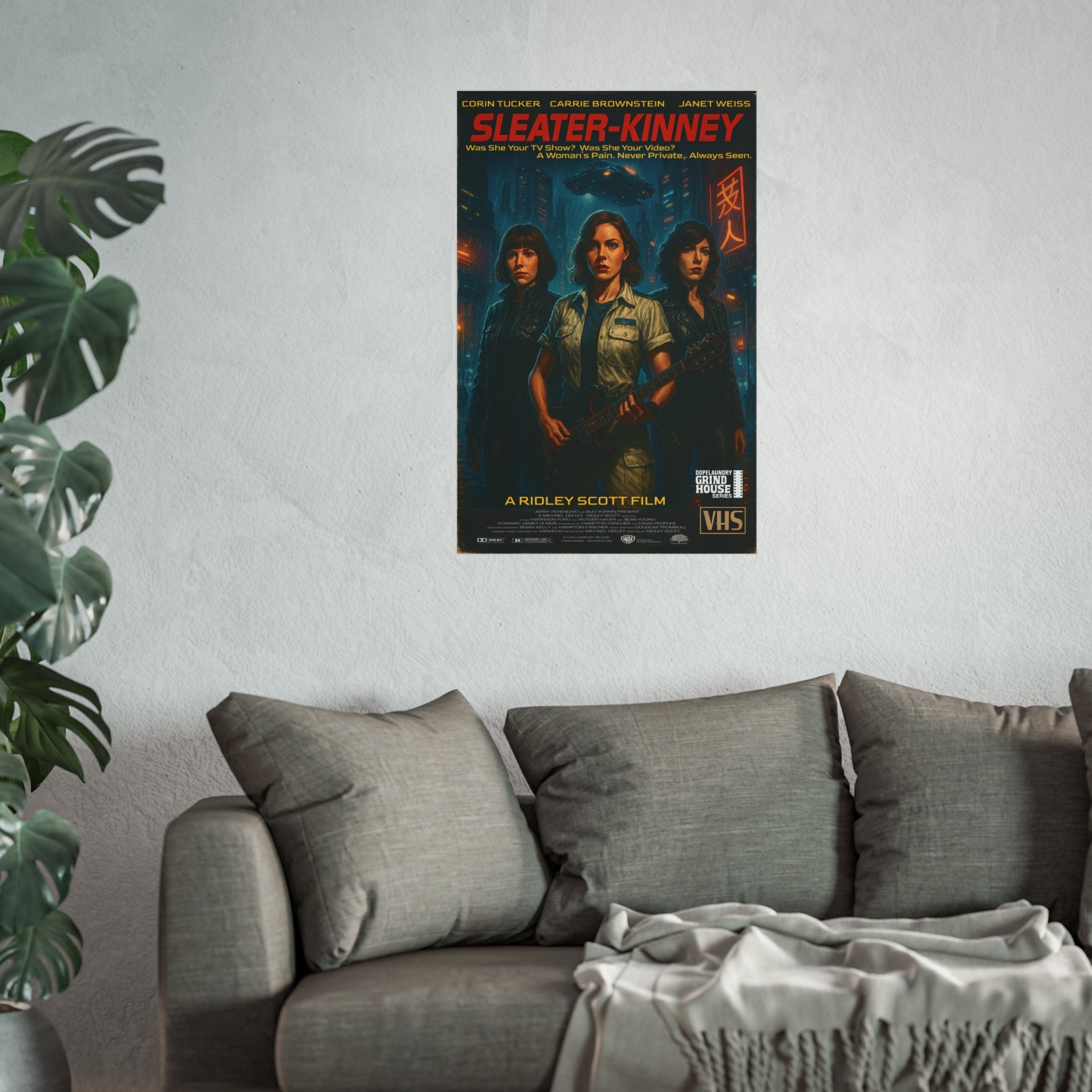 Poster Print - Sleater-Kinney Grind House Inspired, Unique Gift for Film Lovers and Home Aesthetic