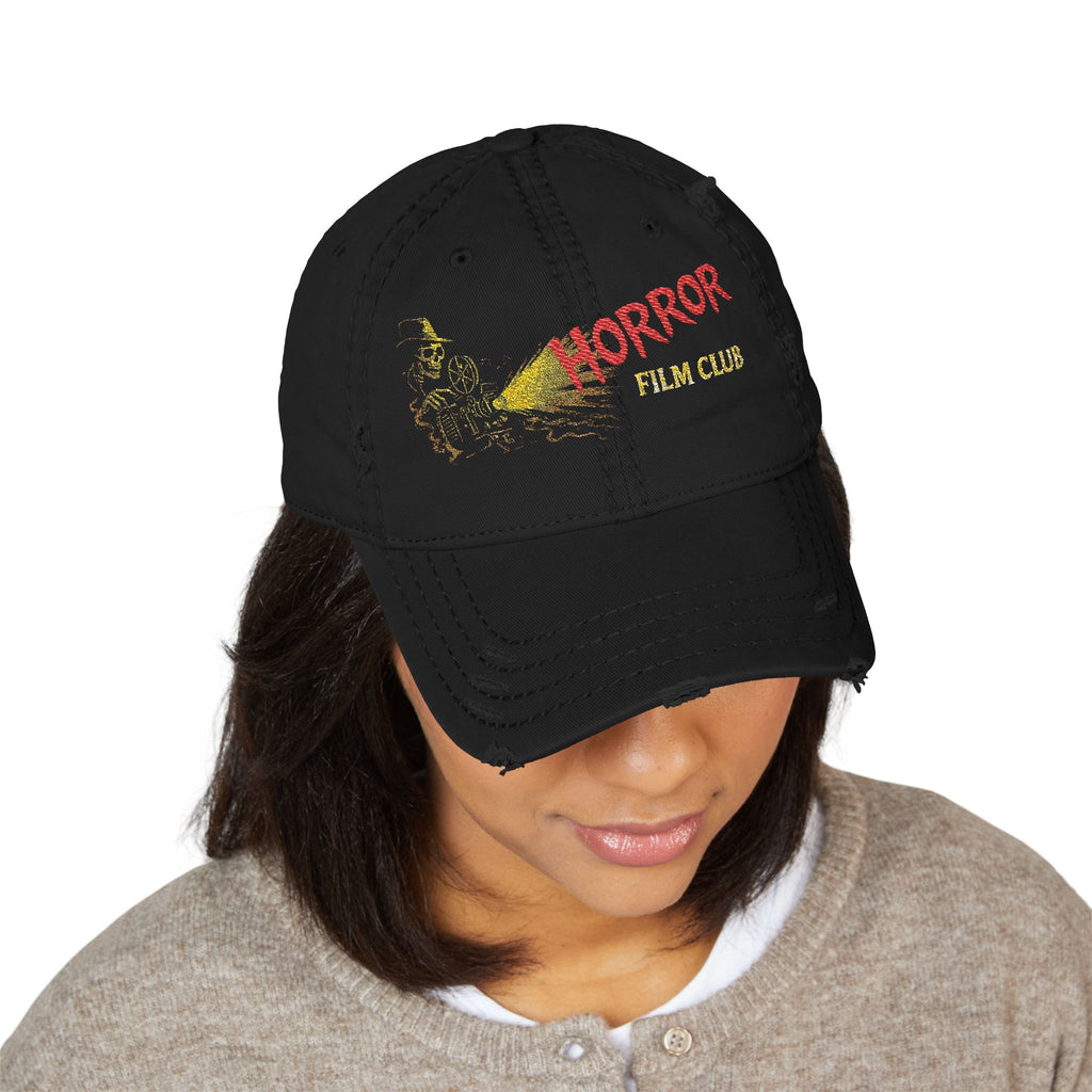 Horror Film Club Distressed Embroidered Dad Hat