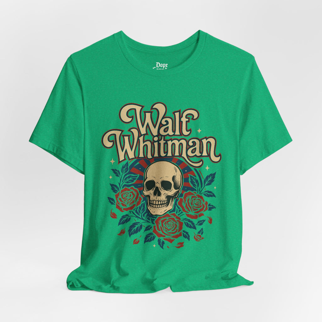Walt Whitman Skull & Roses Vintage Graphic Tee