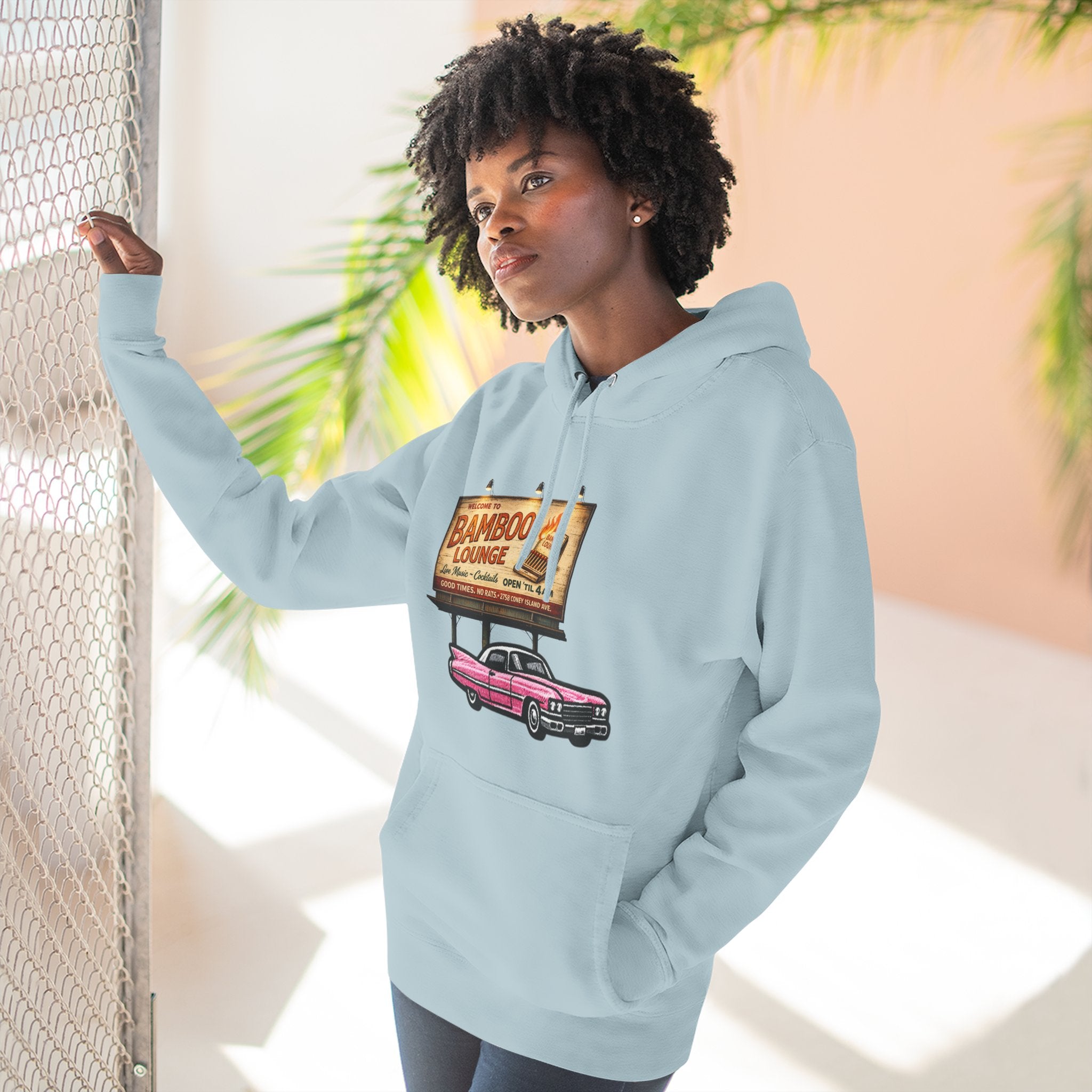 Bamboo Lounge Three-Panel Fleece Hoodie — Bamboo Lounge Graphic Pullover