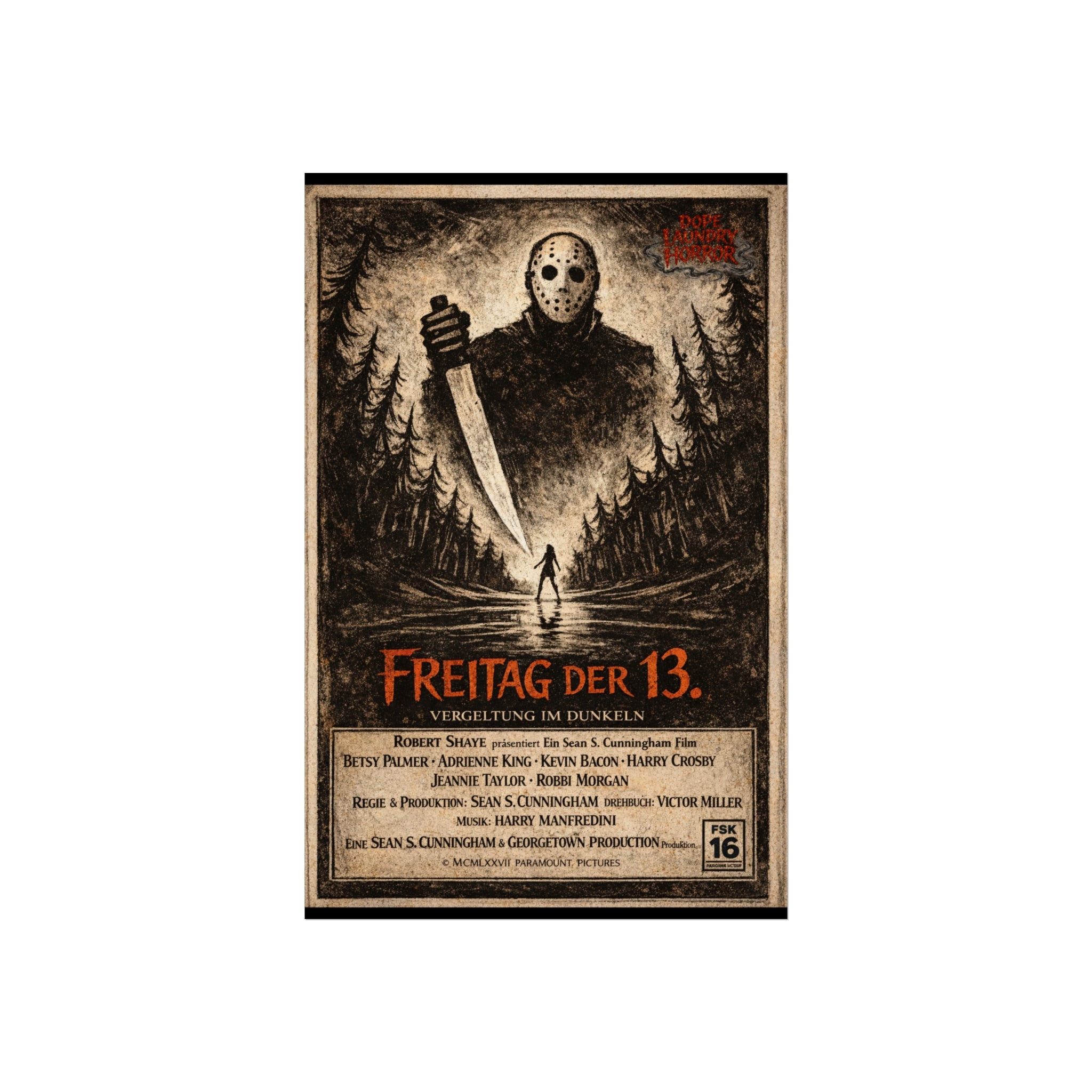 Friday the 13th - German Expressionist Vintage Horror Poster (Fine Art Poster)