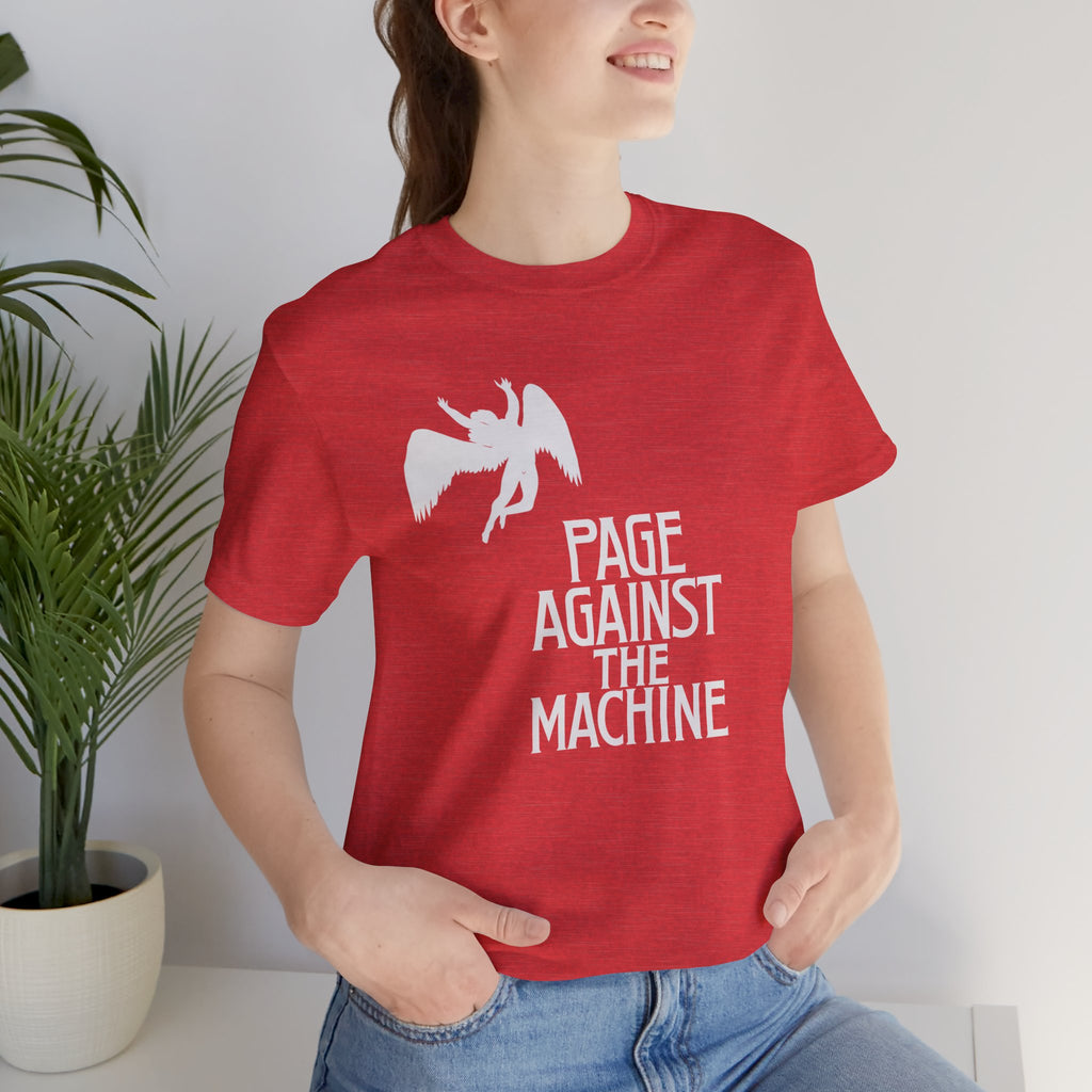 "Page Against the Machine" unisex jersey short sleeve tee (Led Zeppelin, Jimmy Page, Music Mash up, Rage against the machine inspired homage)