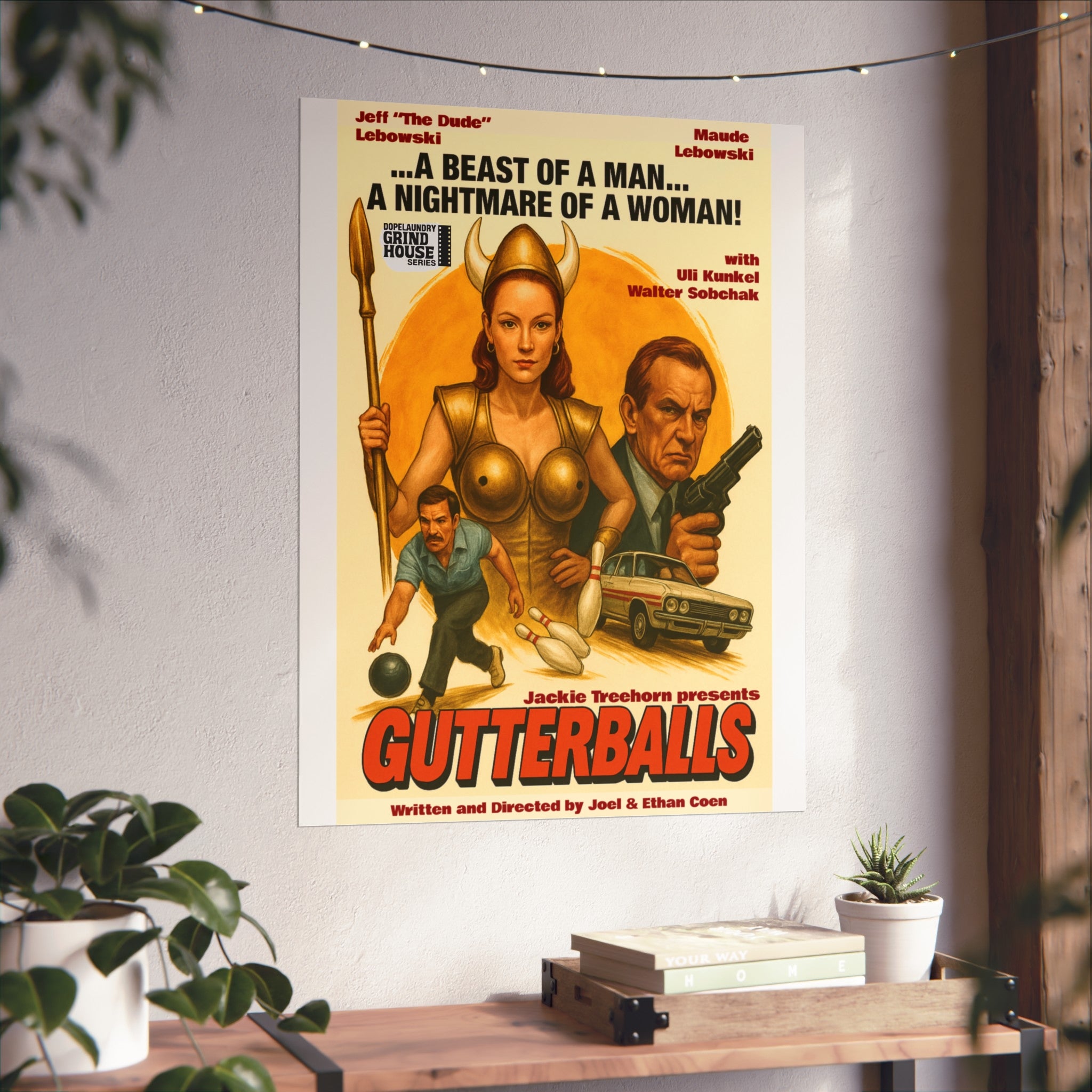 "Gutterballs" (variant) Grind House inspired Print (The Big Lebowski) Unique Gift for Film Lovers, Home Aesthetic