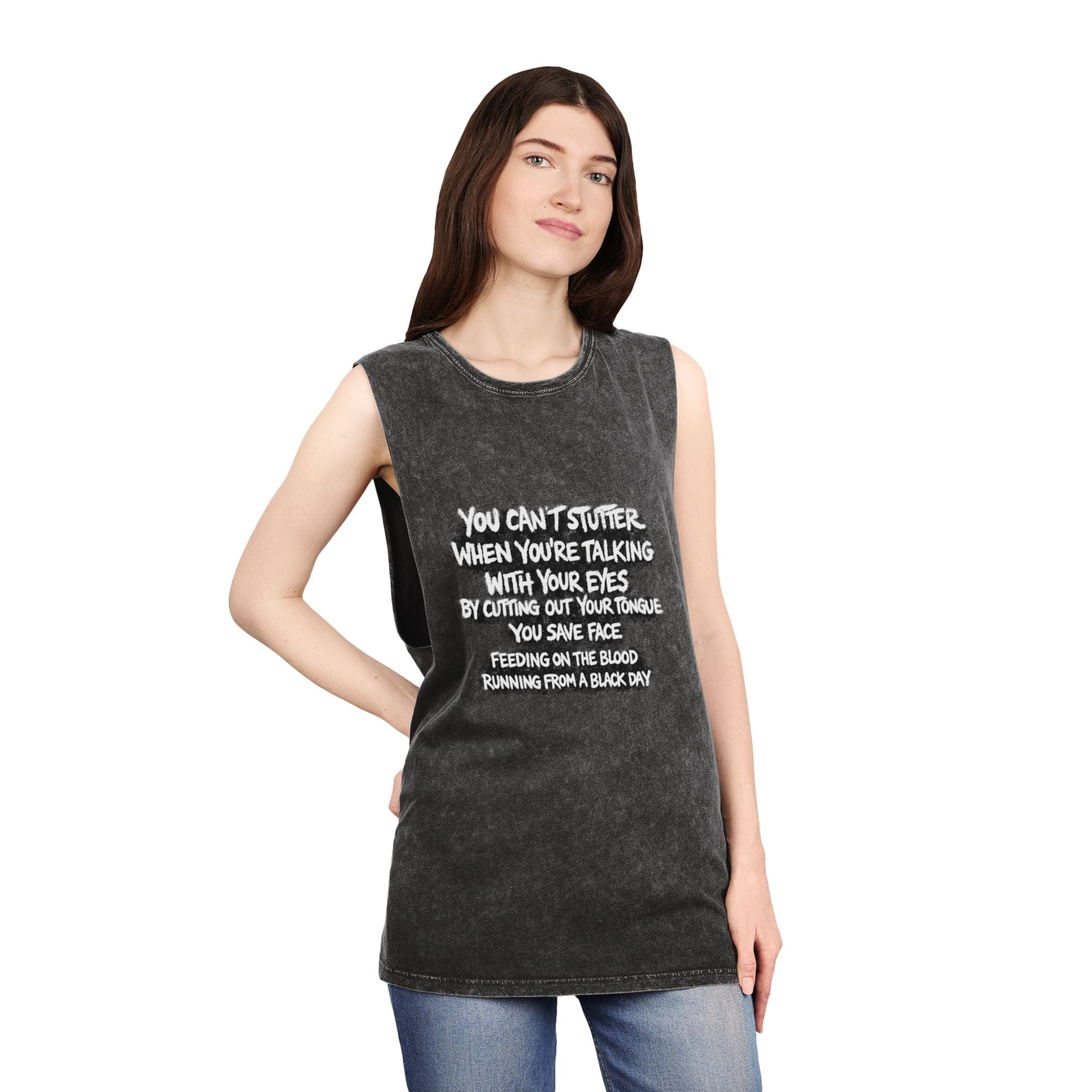 black rain -  Stonewash Muscle Tee