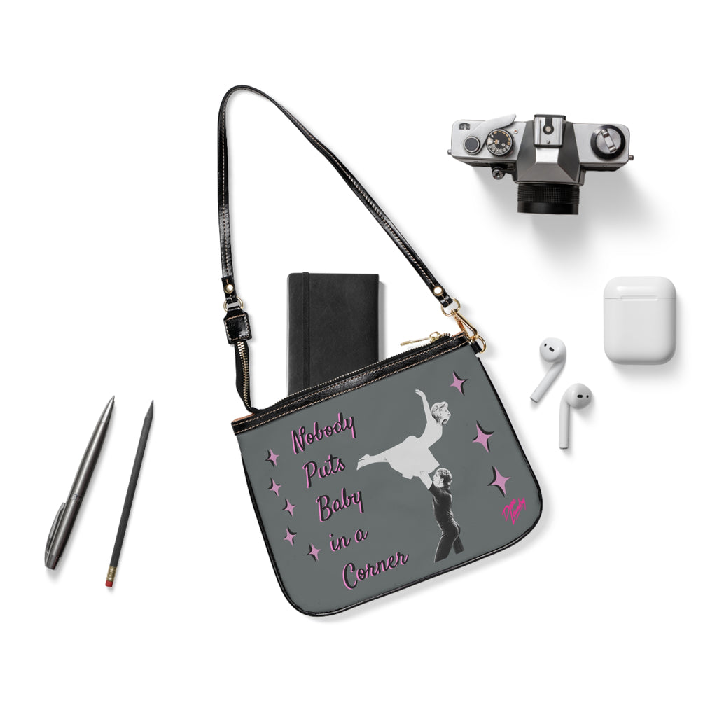 Small Shoulder Bag — Nobody Puts Baby in a Corner Retro Dance Movie Quote Purse