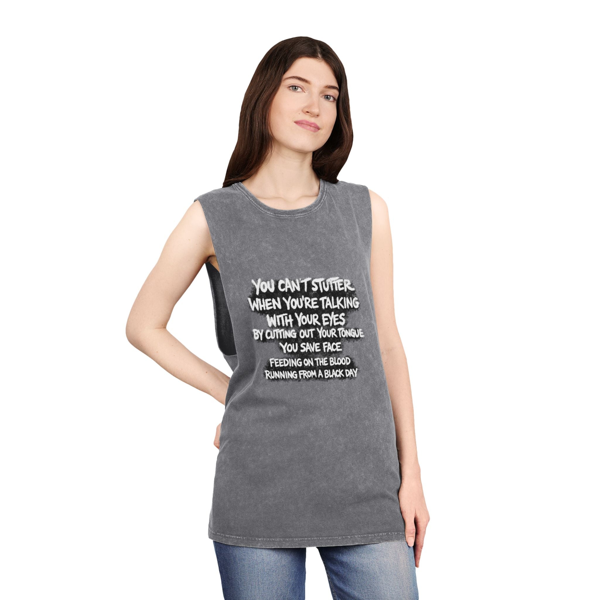 black rain -  Stonewash Muscle Tee