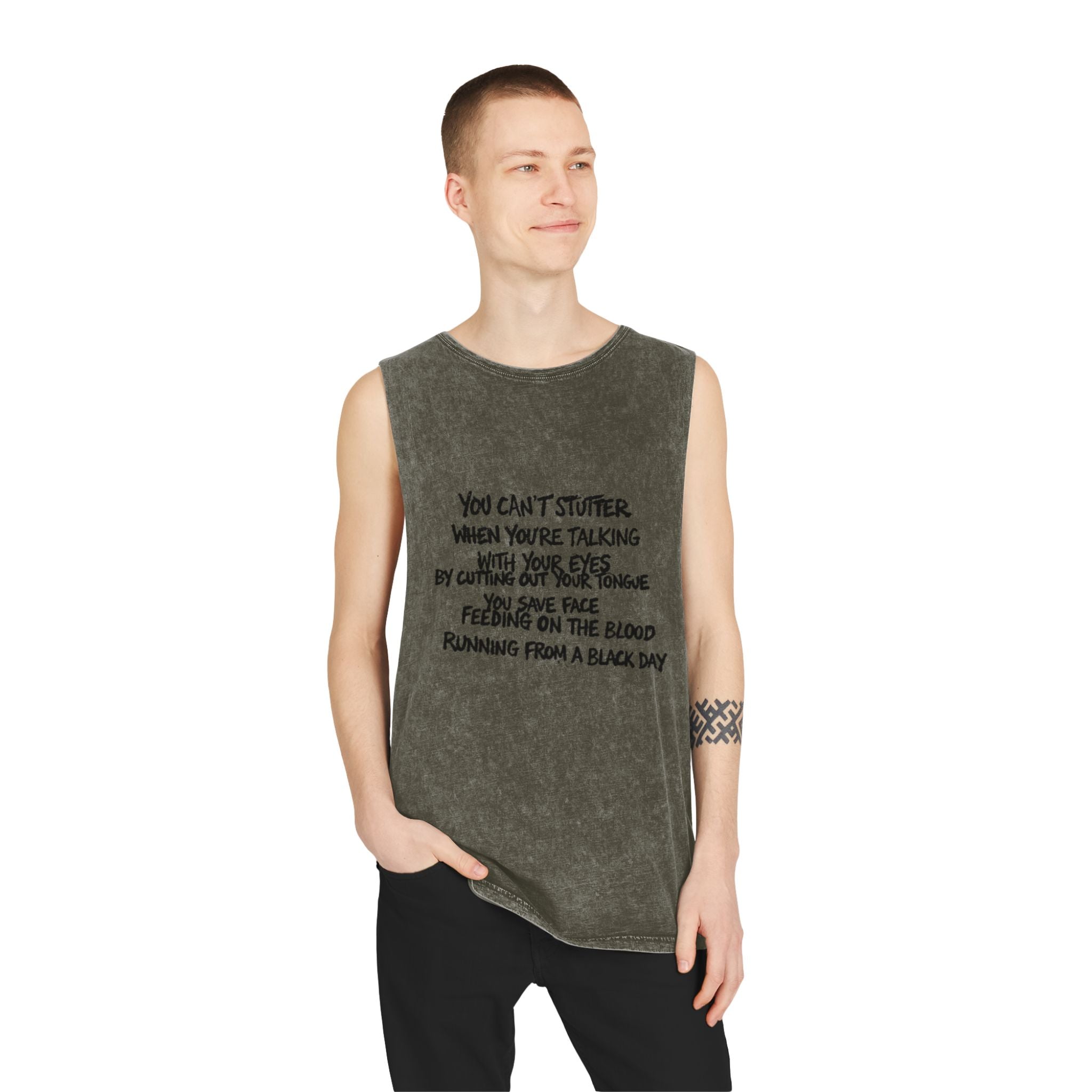 Black Rain Stonewash Muscle Tee — Stonewash Tank Top