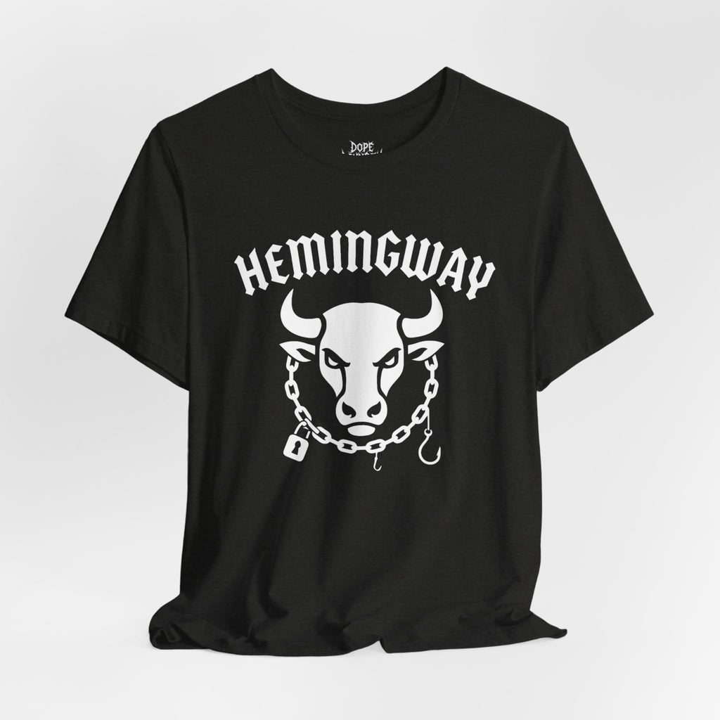 Hemingway Bull Vintage - White ink variant - Graphic T-Shirt