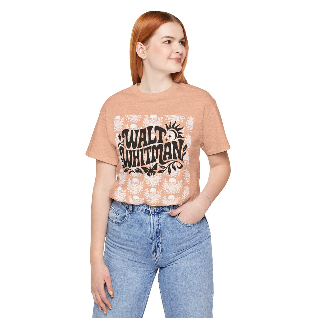 Walt Whitman Psychedelic Skulls Band Logo (white ink variant) - Vintage Graphic T-Shirt