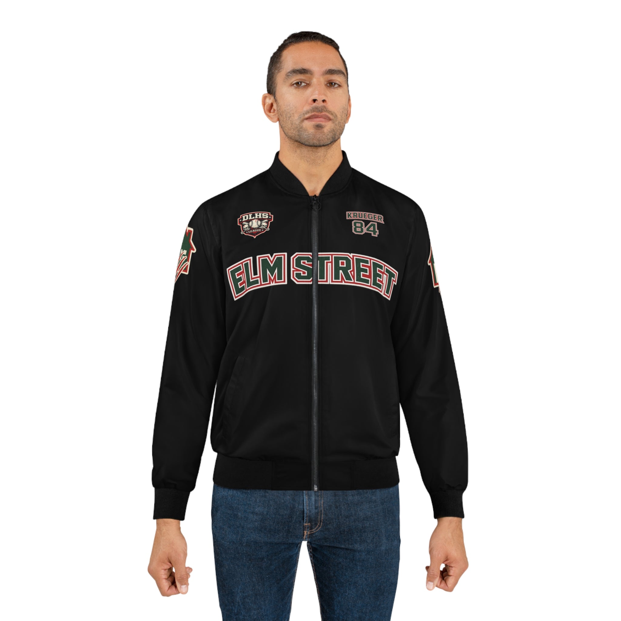 Krueger 84 Horror Bomber Jacket — Freddy Krueger Movie Design