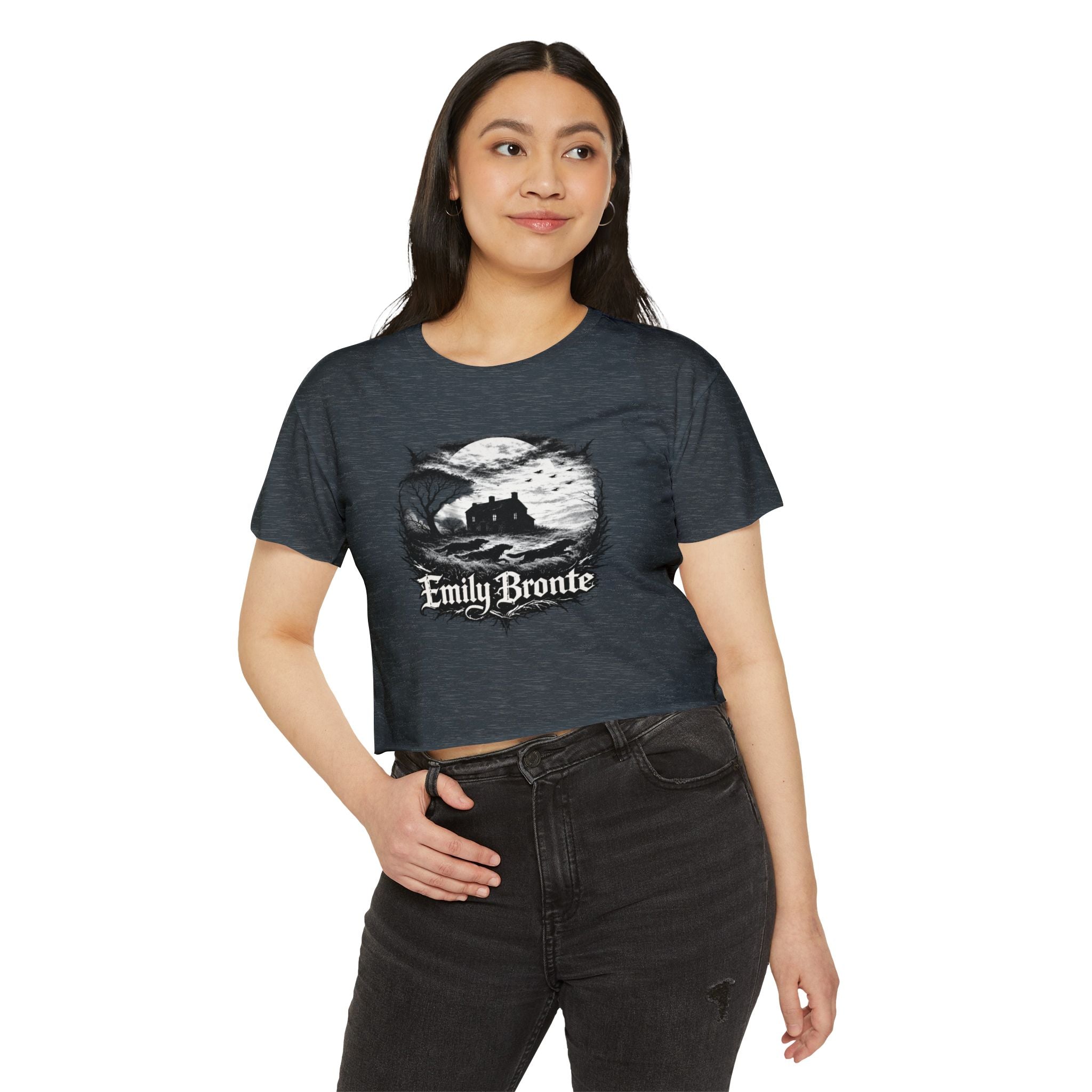 Emily Brontë Gothic Festival Crop Top — Women's Literary Graphic