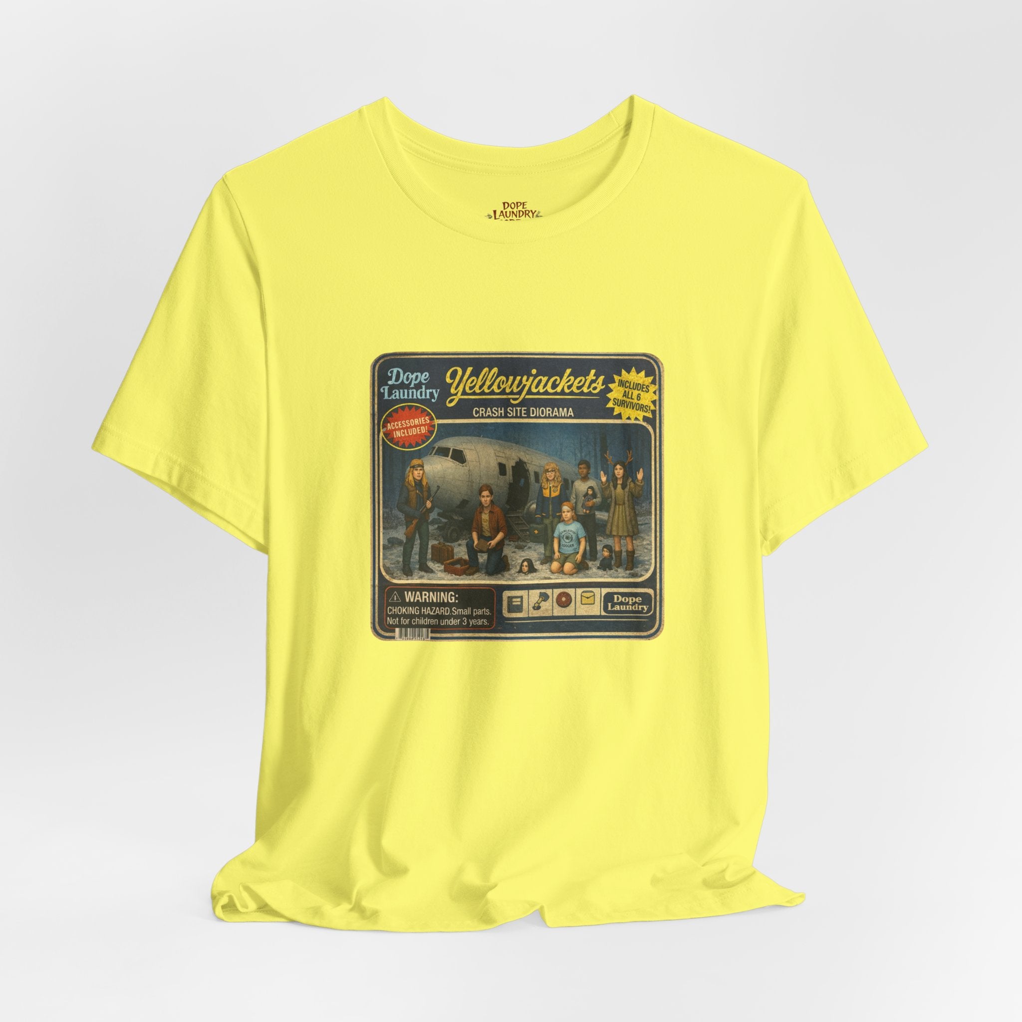 Yellowjackets "Crash Site Playset" Tee — Vintage TV Show Graphic T-Shirt