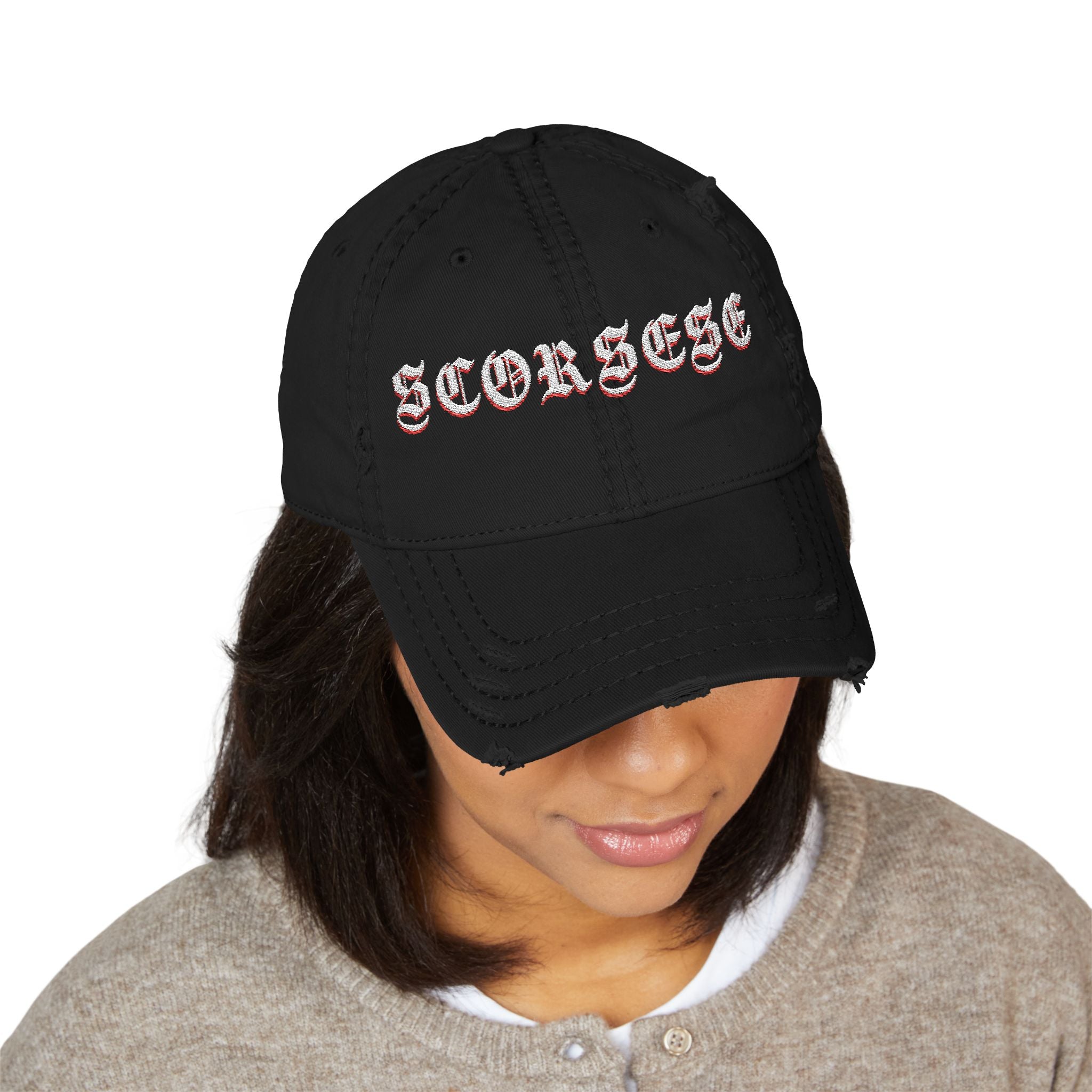 Scorsese Distressed Embroidered Dad Hat — Vintage Film Director Baseball Cap