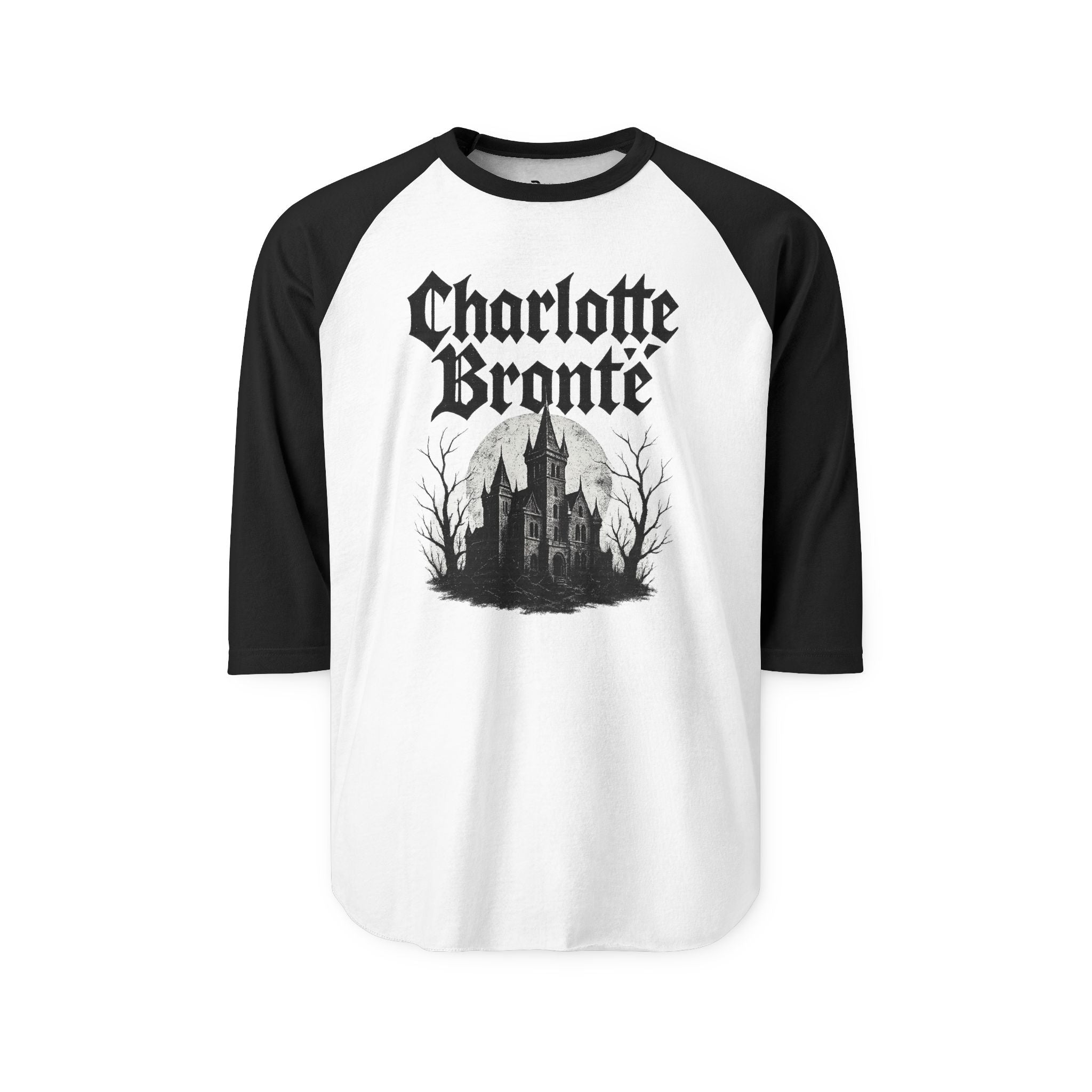 Charlotte Brontë Gothic Raglan Shirt — Haunted Manor Literary Tee
