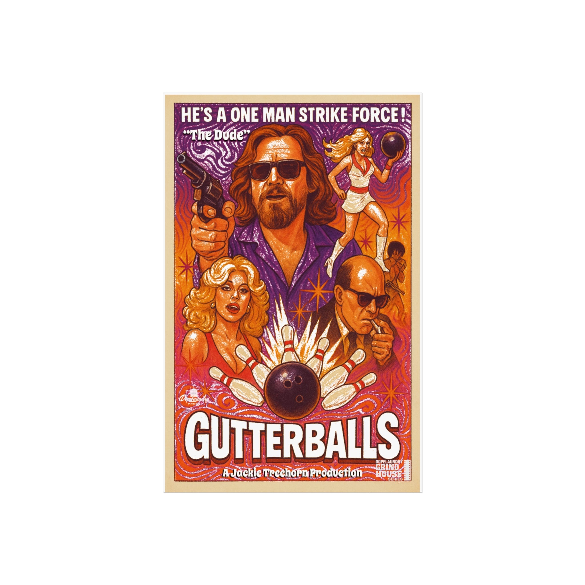 "Gutterballs" Grind House inspired Print (The Big Lebowski) Unique Gift for Film Lovers, Home Aesthetic