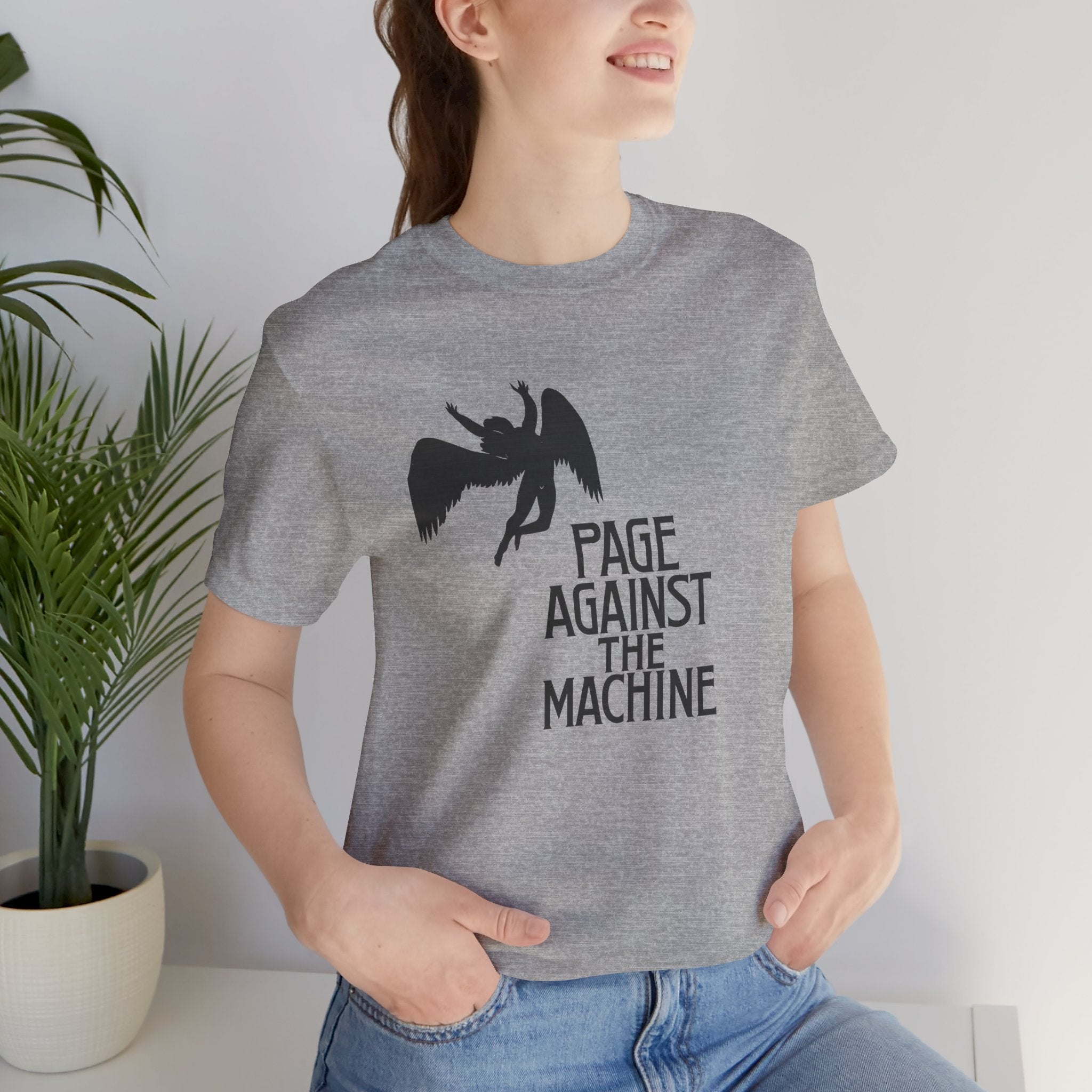 "Page Against the Machine" unisex jersey short sleeve tee (Led Zeppelin, Jimmy Page, Music Mash up, Rage against the machine inspired homage)