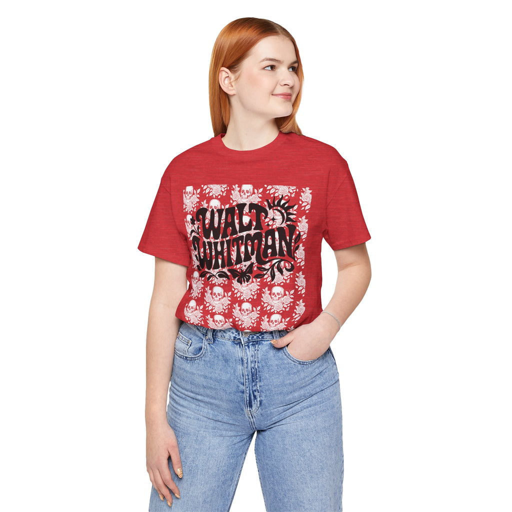 Walt Whitman Psychedelic Skulls Band Logo (white ink variant) - Vintage Graphic T-Shirt