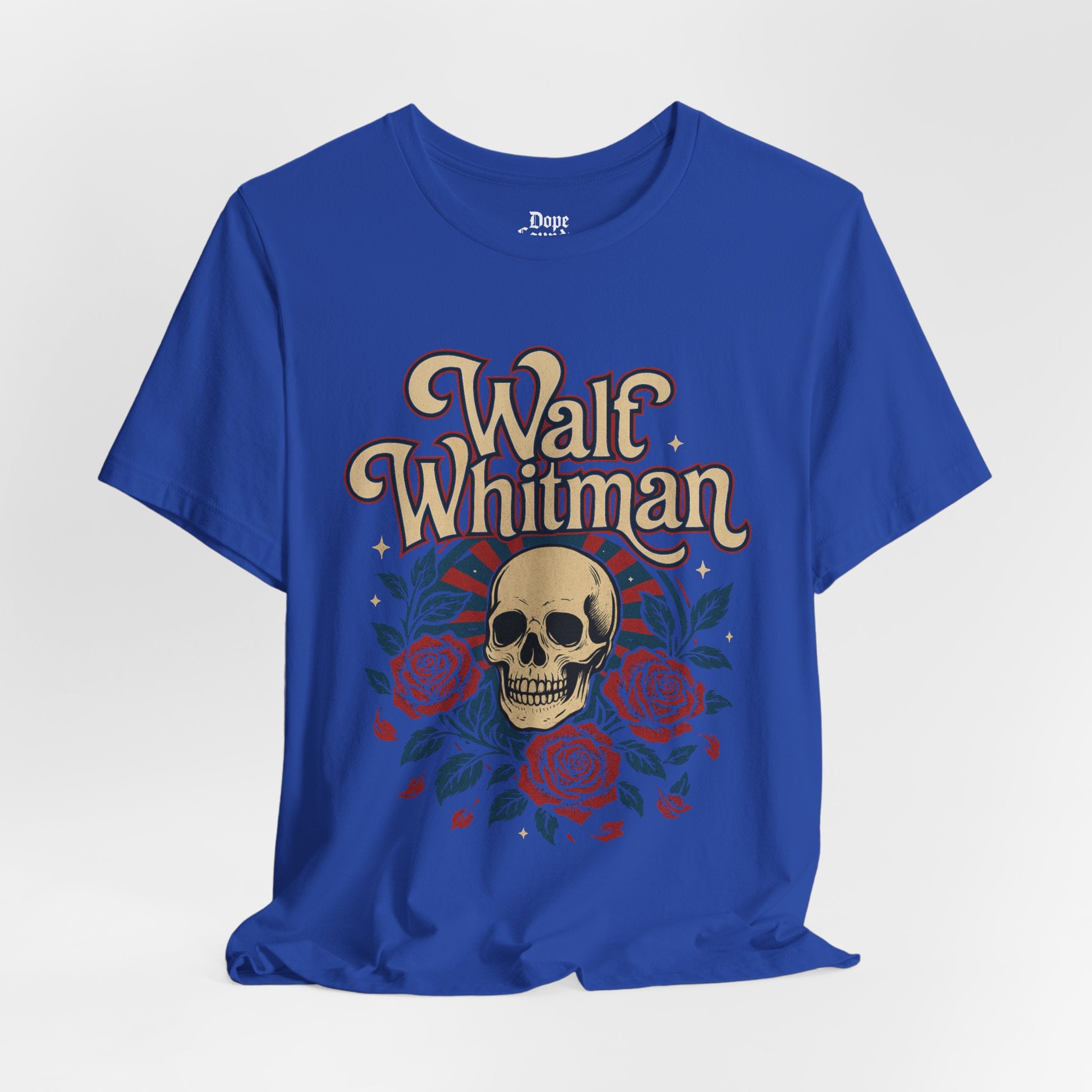 Walt Whitman Skull & Roses Vintage Graphic Tee