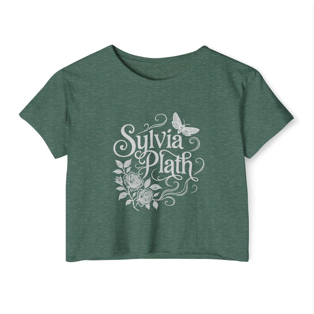 Sylvia Plath Floral Crop Top — Women's Festival Graphic Tee
