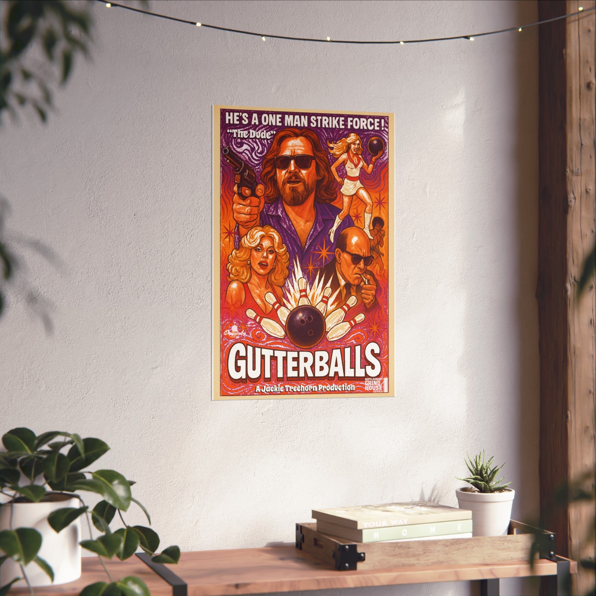 "Gutterballs" Grind House inspired Print (The Big Lebowski) Unique Gift for Film Lovers, Home Aesthetic