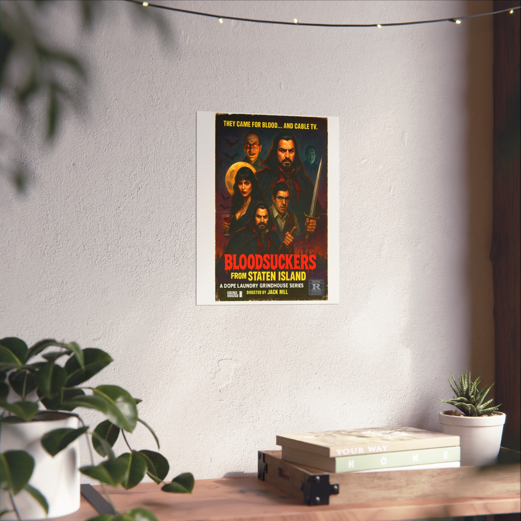 "Bloodsuckers of Staten Island" (variant) Grind House inspired Print (what we do in the shadows) Unique Gift for Film Lovers, Home Aesthetic