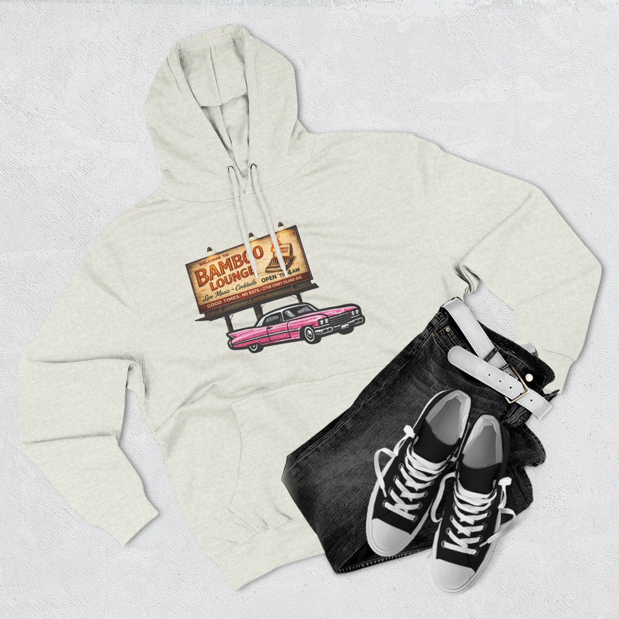 Bamboo Lounge Three-Panel Fleece Hoodie — Bamboo Lounge Graphic Pullover