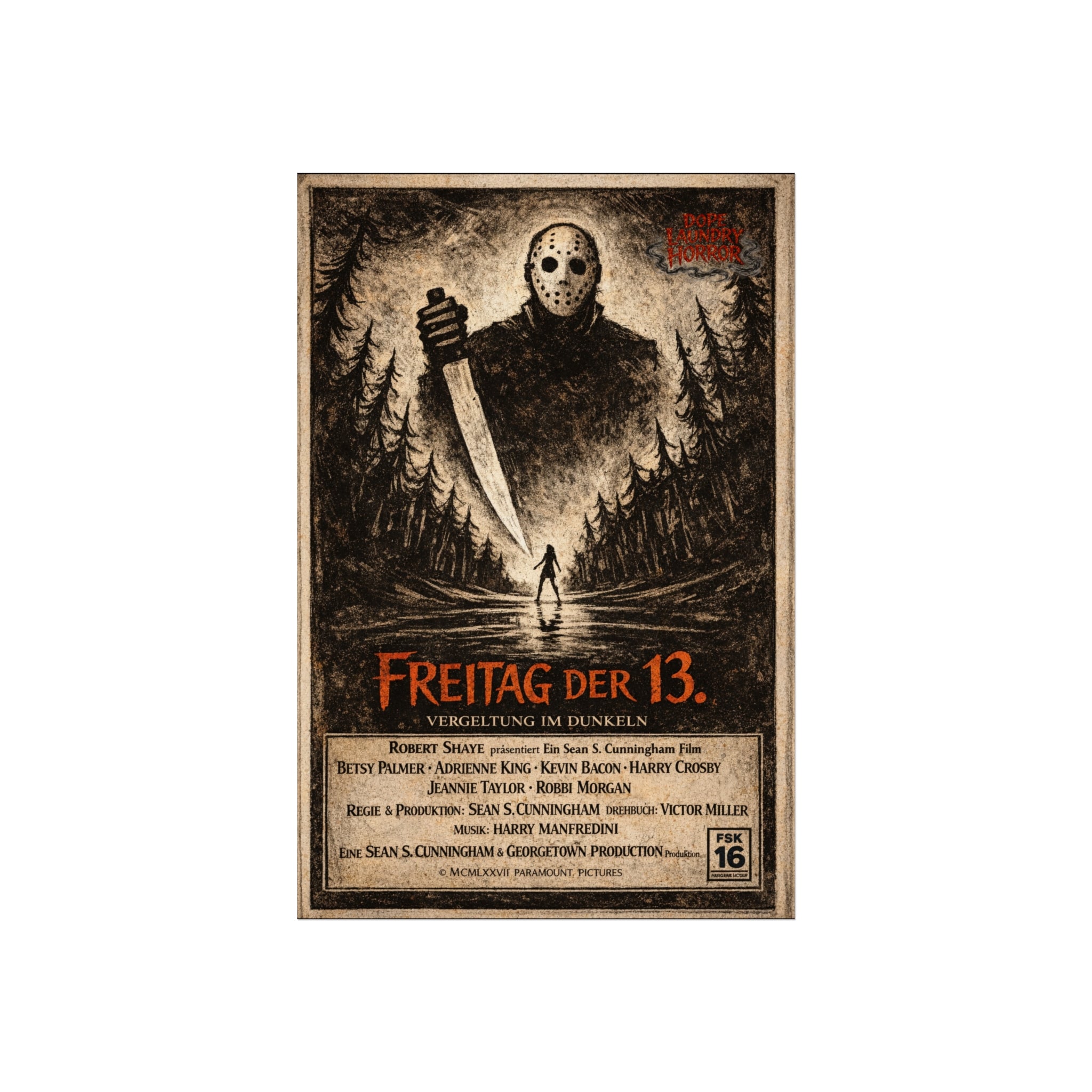 Friday the 13th - German Expressionist Vintage Horror Poster (Fine Art Poster)