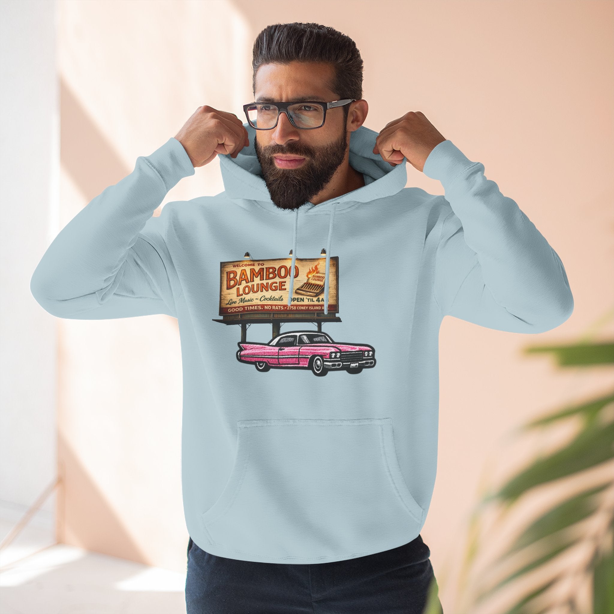 Bamboo Lounge Three-Panel Fleece Hoodie — Bamboo Lounge Graphic Pullover