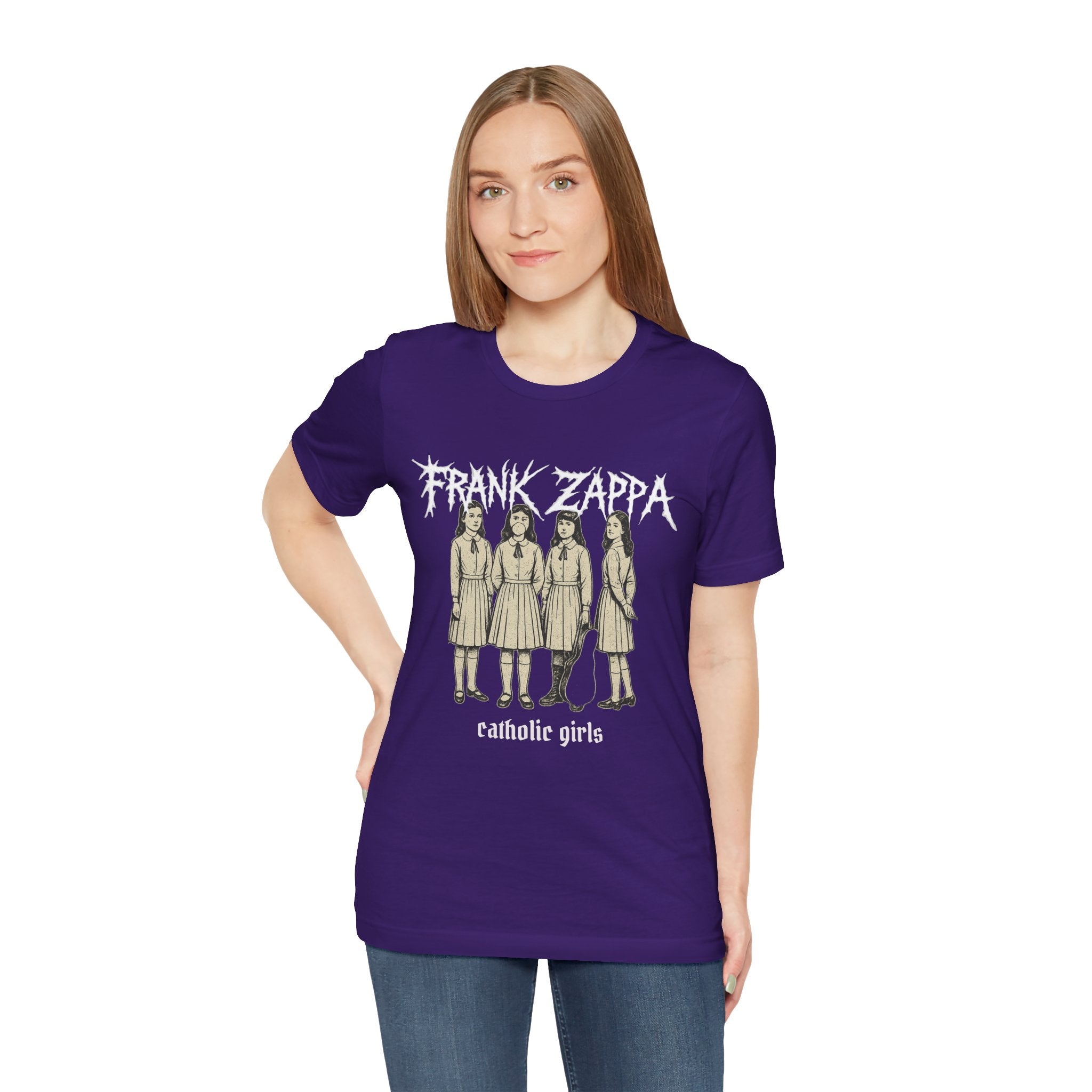 Frank Zappa "Catholic Girls" Black Metal Graphic T-Shirt