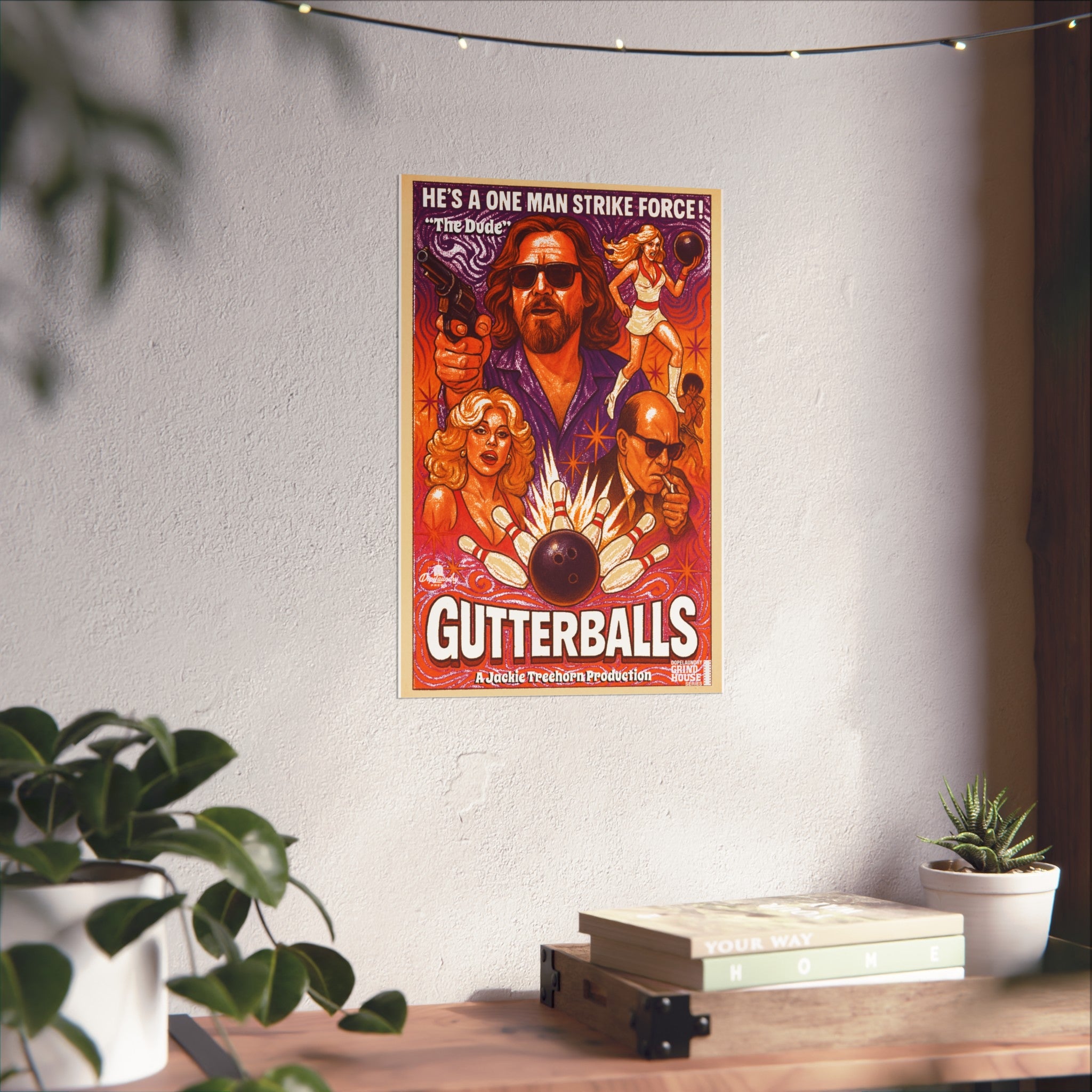 "Gutterballs" Grind House inspired Print (The Big Lebowski) Unique Gift for Film Lovers, Home Aesthetic