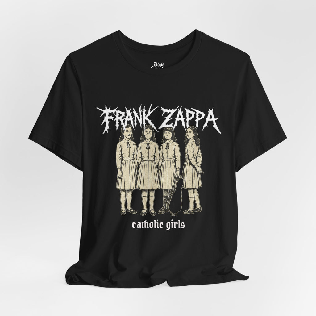 Frank Zappa "Catholic Girls" Black Metal Graphic T-Shirt