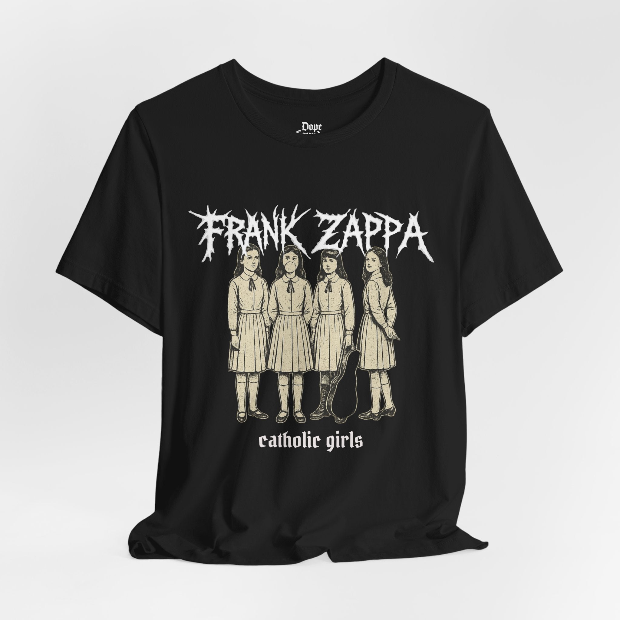 Frank Zappa "Catholic Girls" Black Metal Graphic T-Shirt