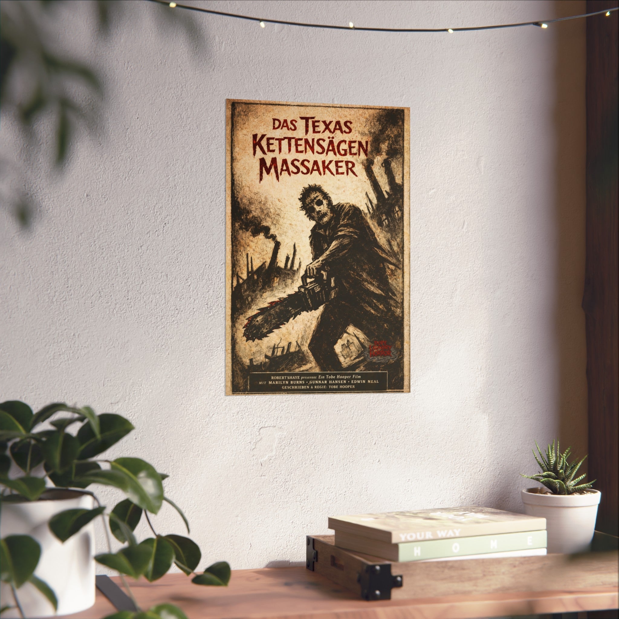 Texas Chainsaw Massacre - German Expressionist Vintage Horror Poster (Fine Art Poster)