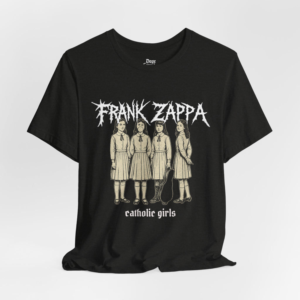 Frank Zappa "Catholic Girls" Black Metal Graphic T-Shirt