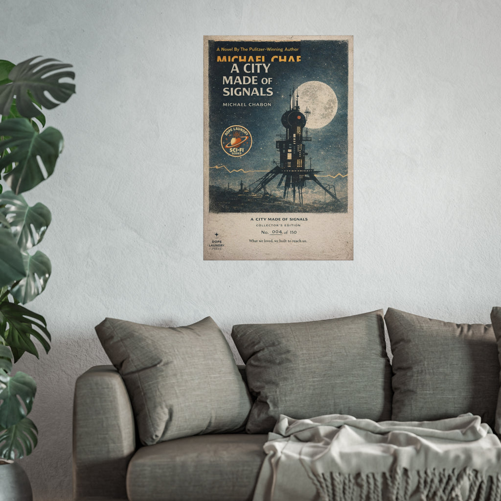 A City Made of Signals — Pulp Sci‑Fi Promotional Book Poster (Collector's Edition)