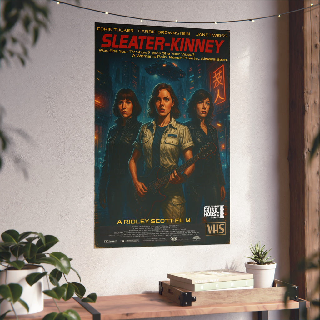 Poster Print - Sleater-Kinney Grind House Inspired, Unique Gift for Film Lovers and Home Aesthetic