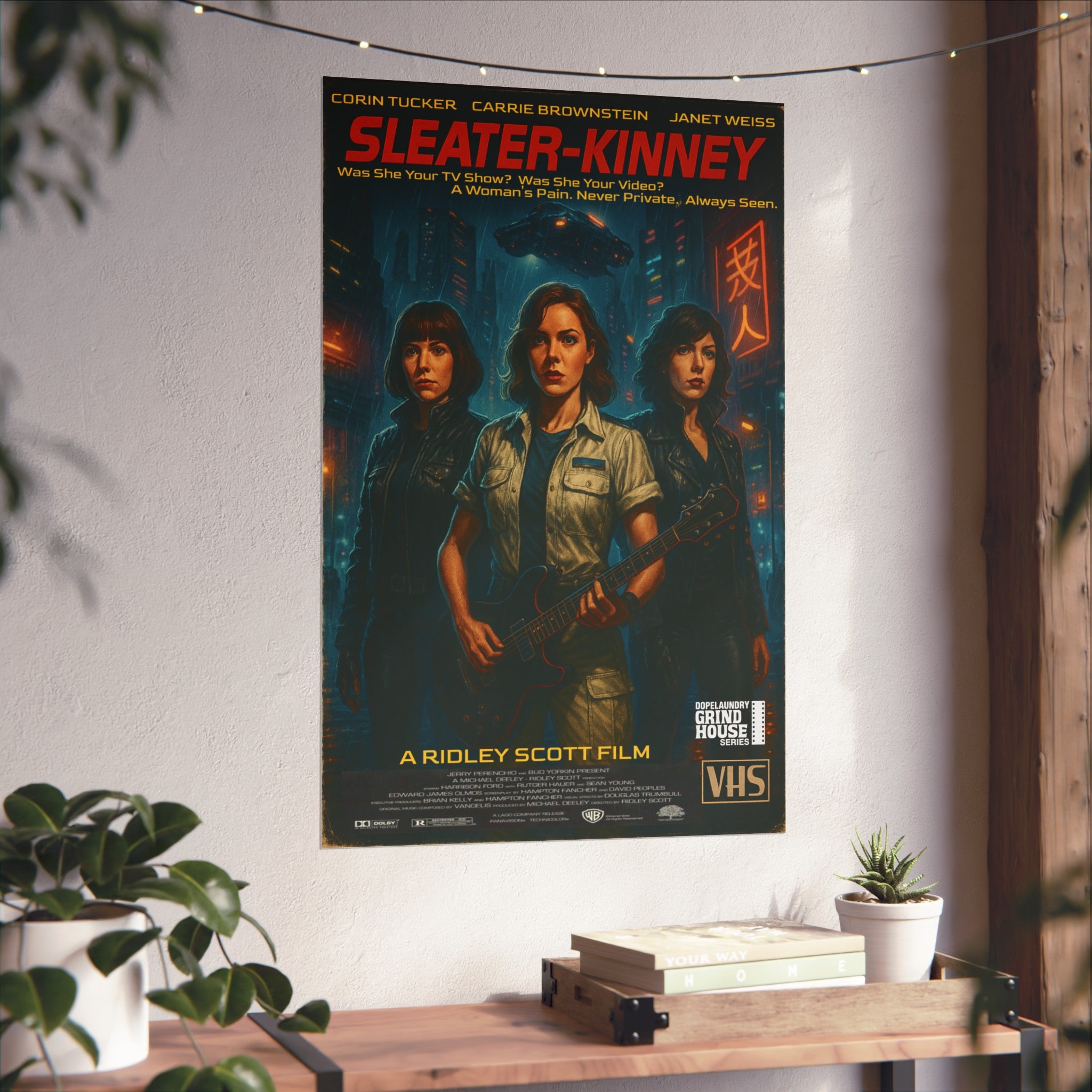Poster Print - Sleater-Kinney Grind House Inspired, Unique Gift for Film Lovers and Home Aesthetic