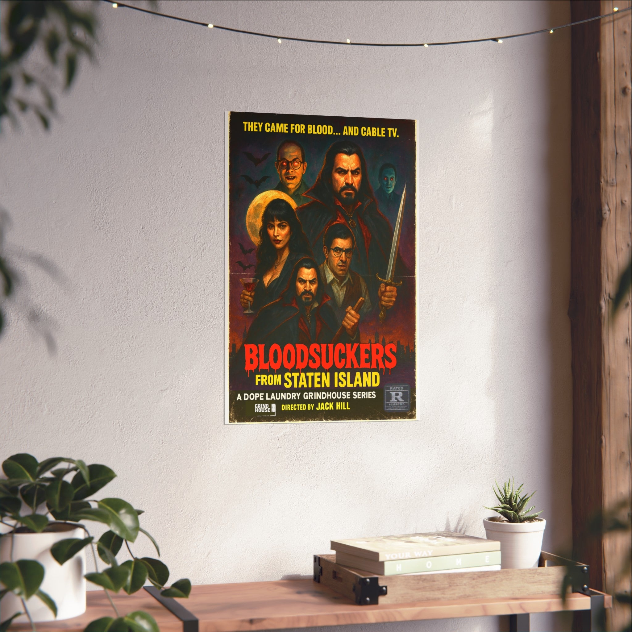 "Bloodsuckers of Staten Island" (variant) Grind House inspired Print (what we do in the shadows) Unique Gift for Film Lovers, Home Aesthetic