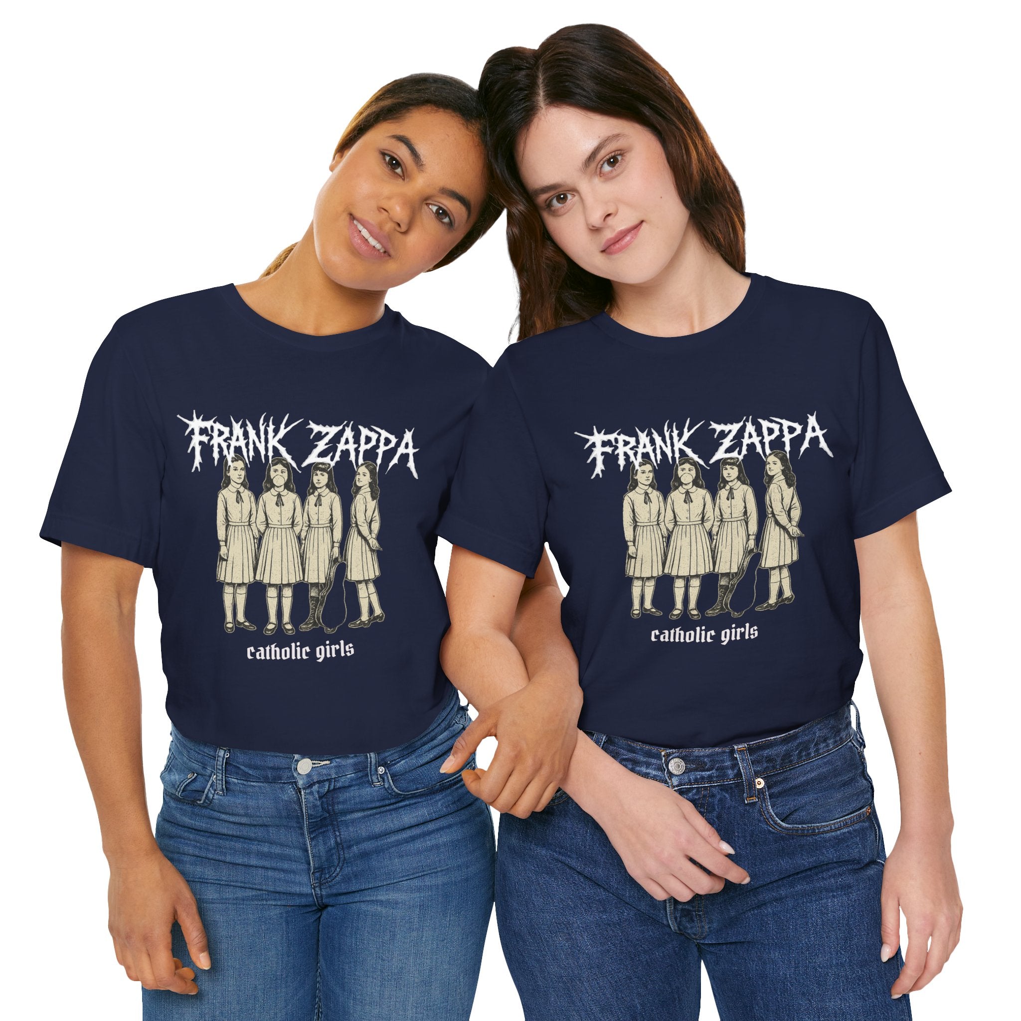 Frank Zappa "Catholic Girls" Black Metal Graphic T-Shirt