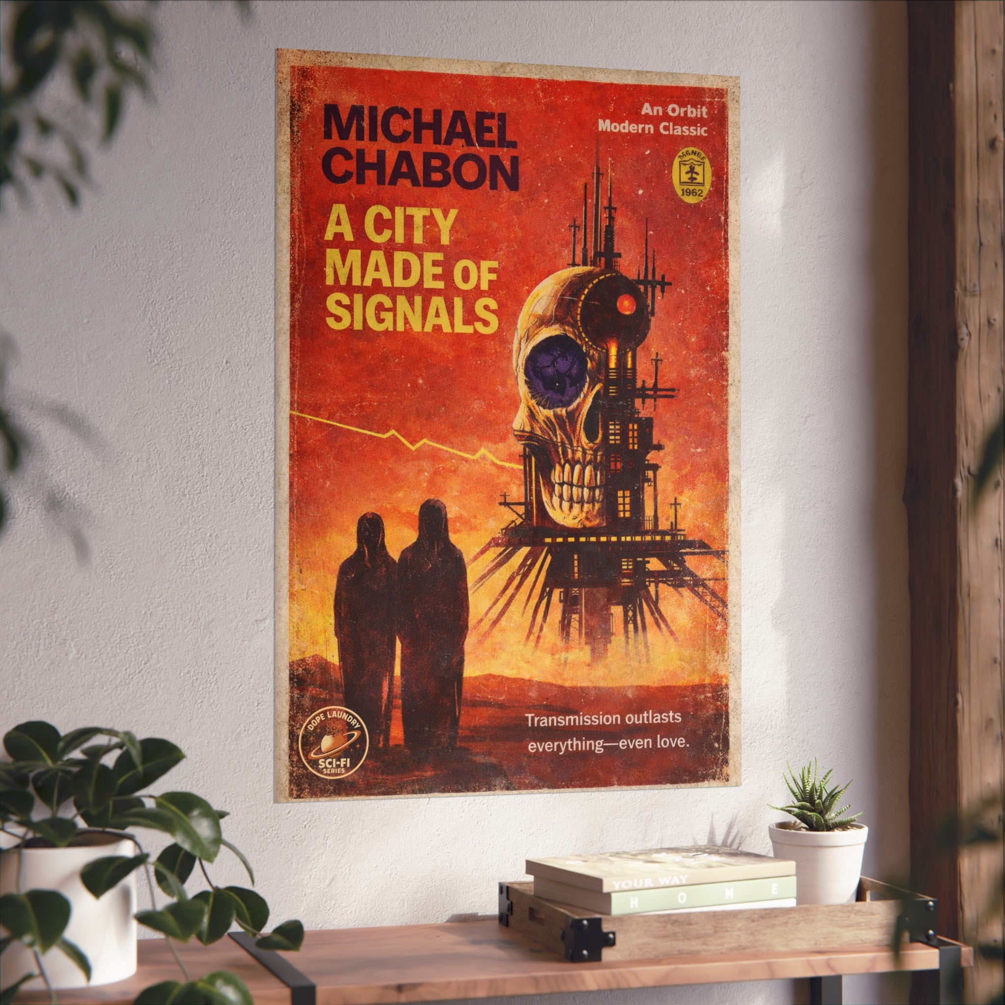 A City Made of Signals - Sci-fi Pulp Book Cover (variant) - Fine Art Poster