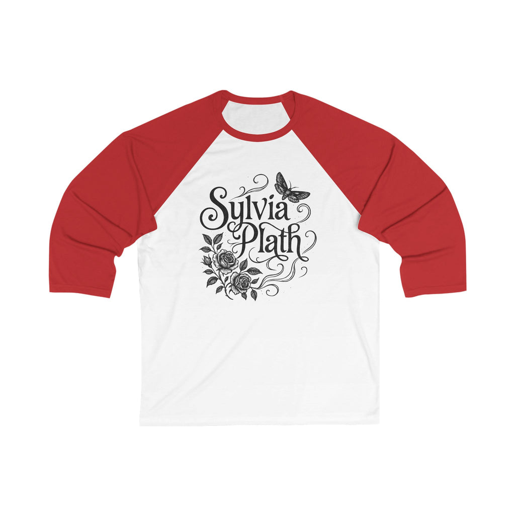 Sylvia Plath Floral Baseball Tee