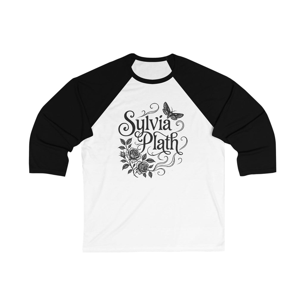 Sylvia Plath Floral Baseball Tee