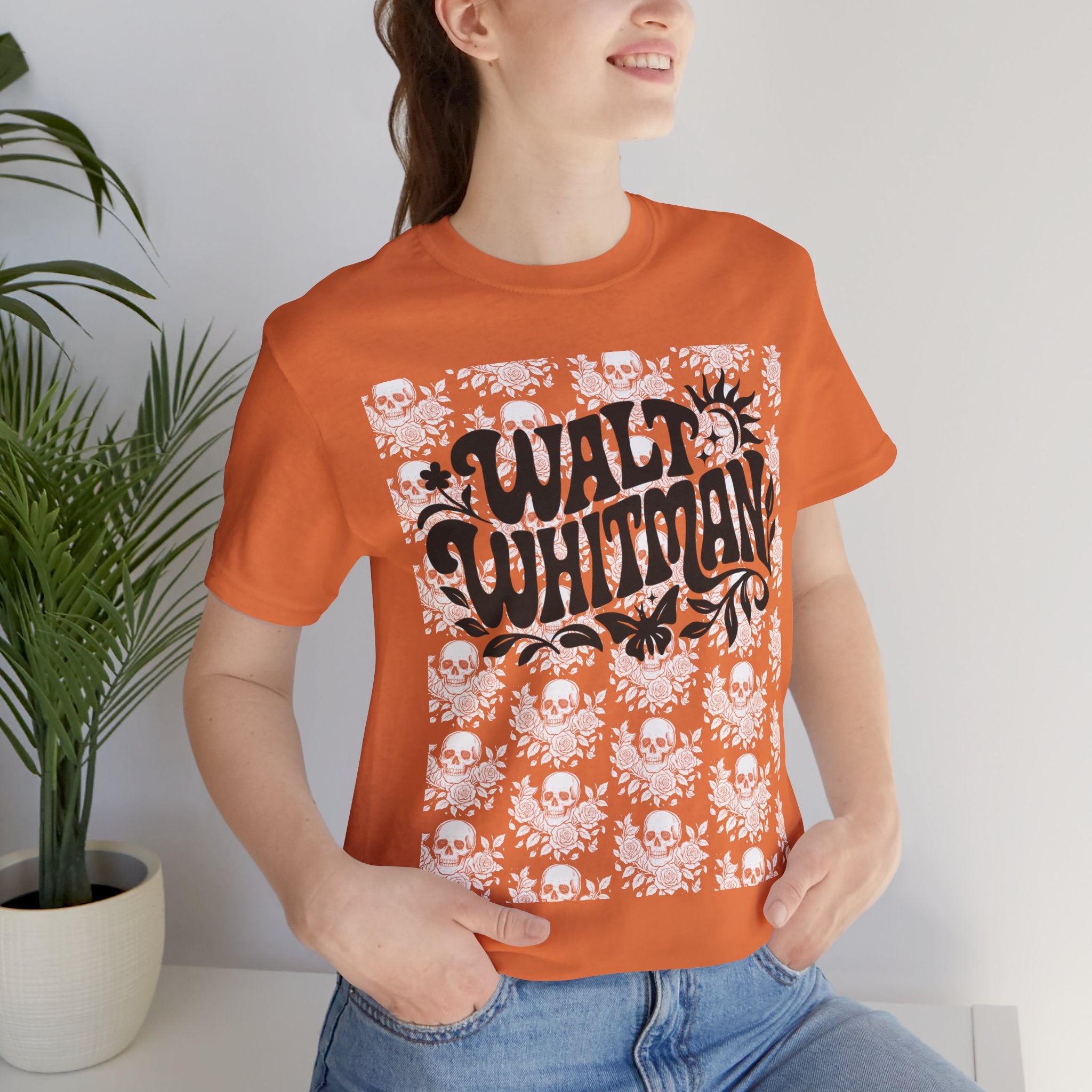 Walt Whitman Psychedelic Skulls Band Logo (white ink variant) - Vintage Graphic T-Shirt