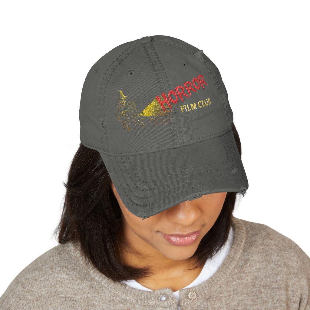 Horror Film Club Distressed Embroidered Dad Hat
